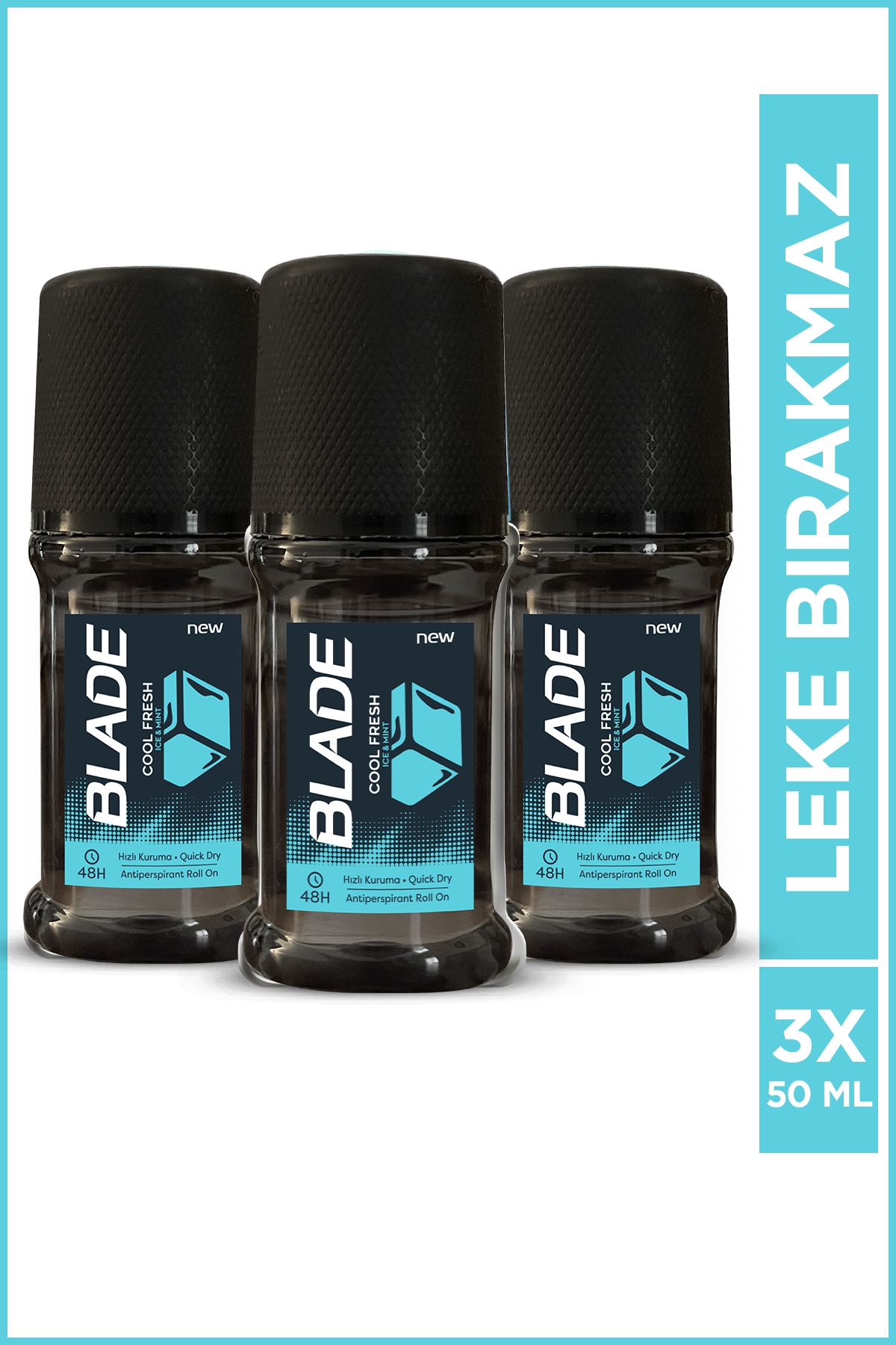 Blade Cool Fresh Erkek Roll On 3x50 ml Leke Bırakmaz