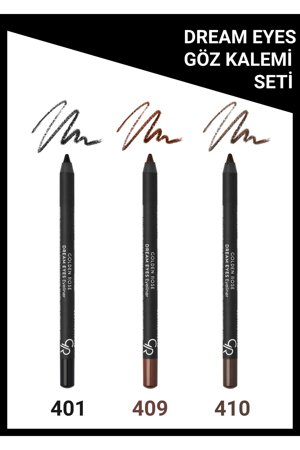 Golden Rose Dream Eyes Eyeliner No:401-409-410 Göz Kalemi Seti