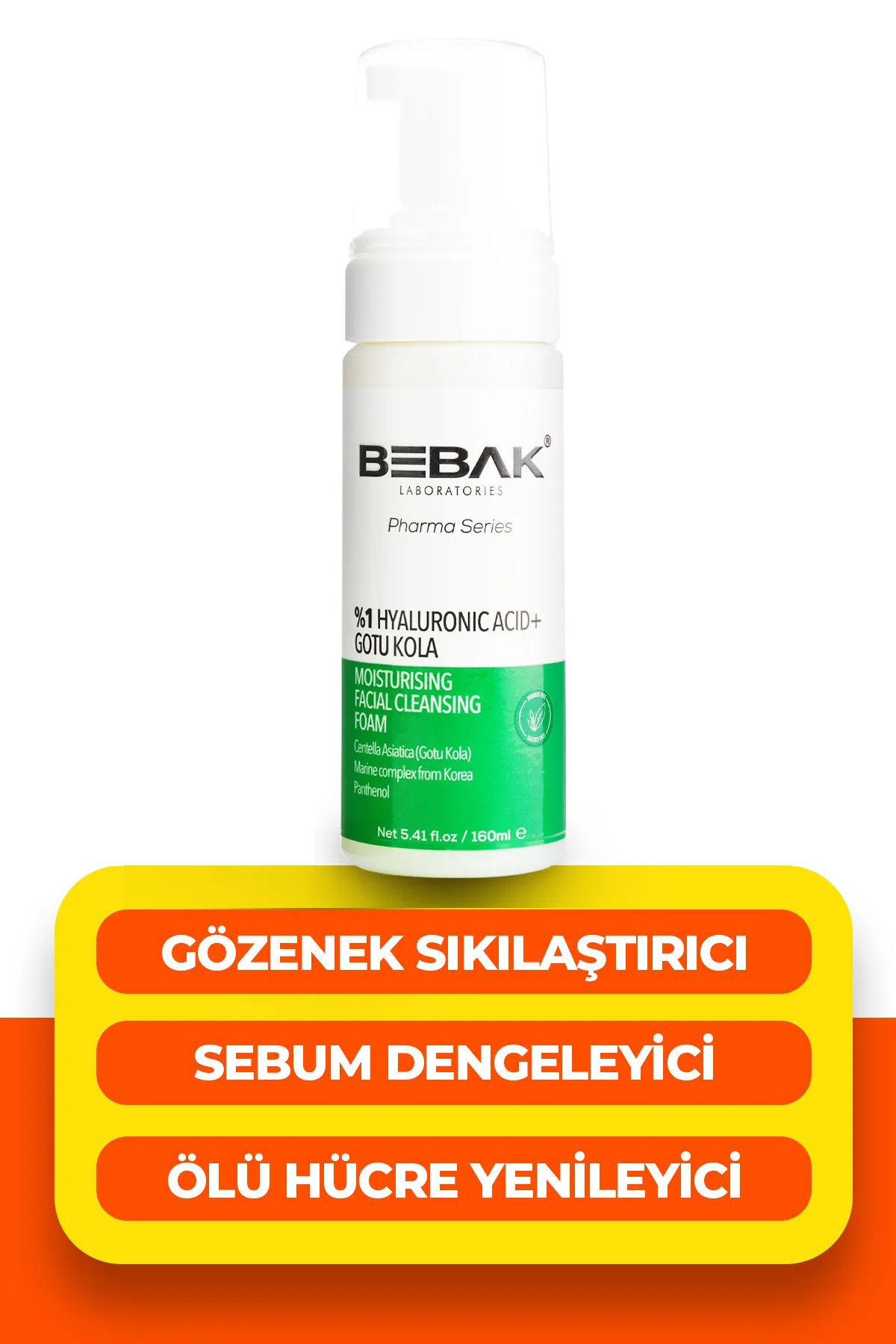 Bebak Pharma Cilt Ve Makyaj Temizleyici, Gözenek Sıkılaştırıcı Yüz Temizleme Köpüğü 160ml