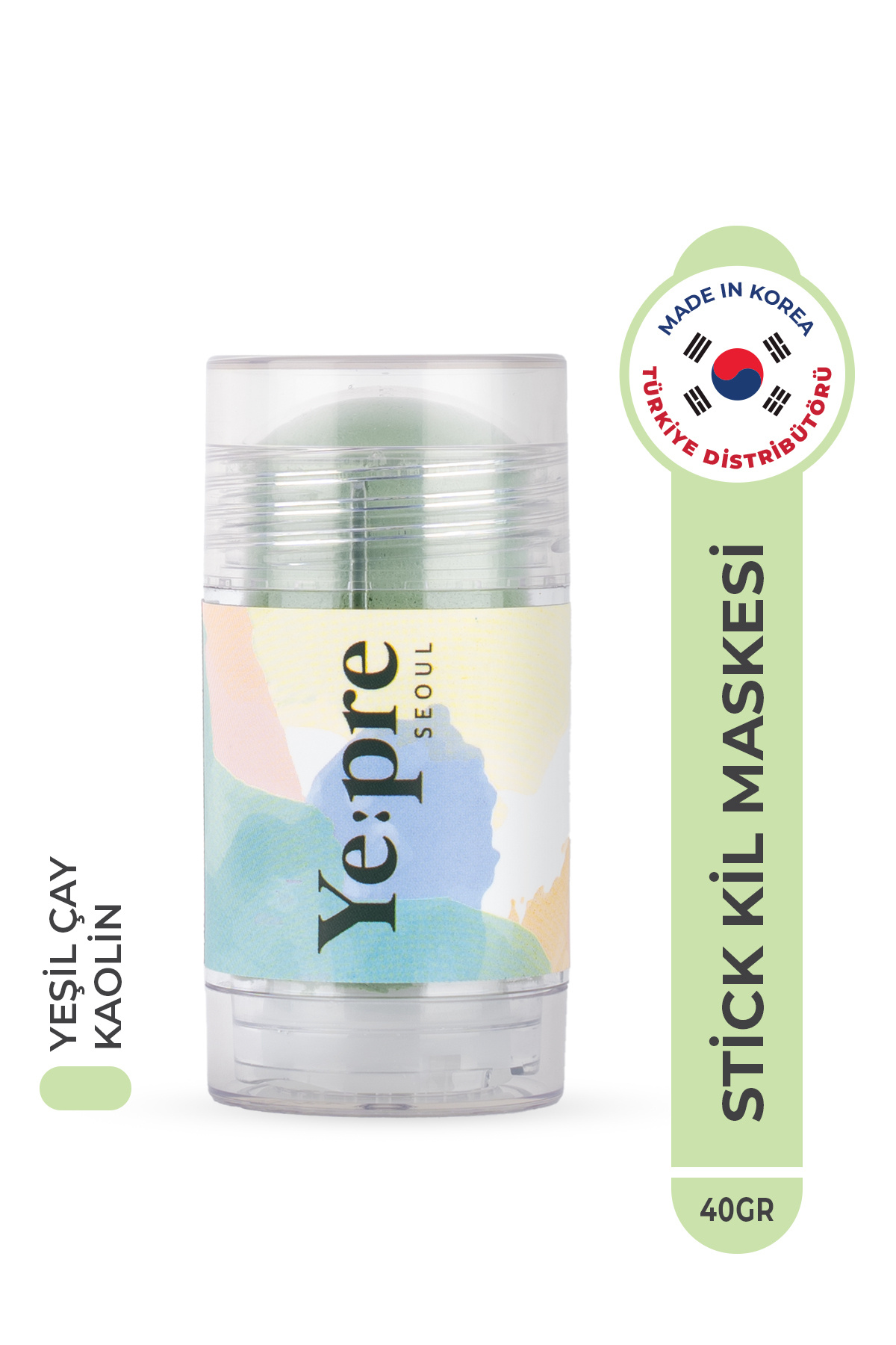 Ye:pre Green Tea Lifting Mud Stick Mask Nemlendirici, Gözenek Ve Sebum Dengeleyici Kil Maskesi Kore 40g