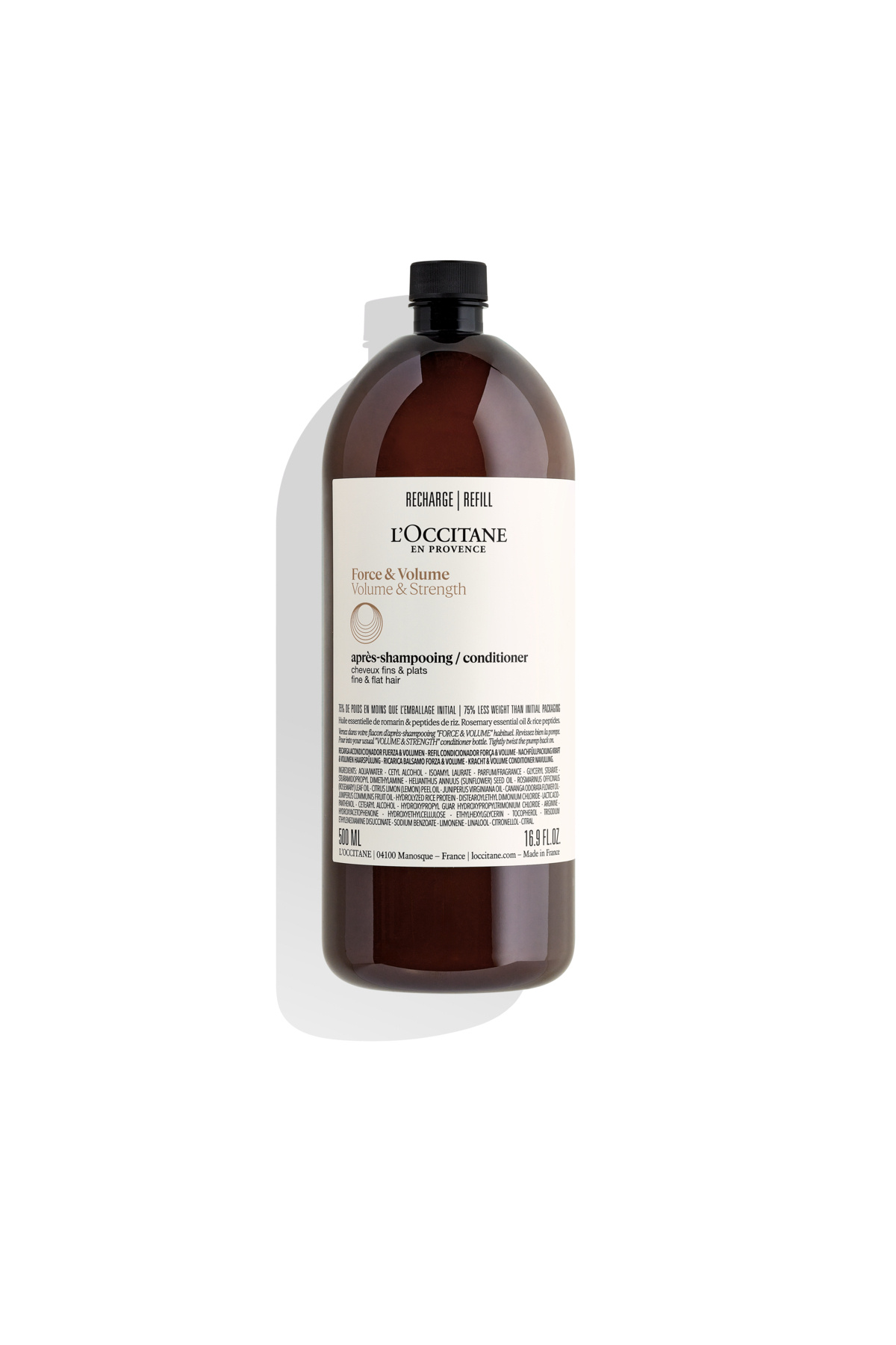 L'Occitane Hacim ve Dolgunluk Saç Kremi Eko Yedek (Refill), Biberiye Yağı, 500 ml