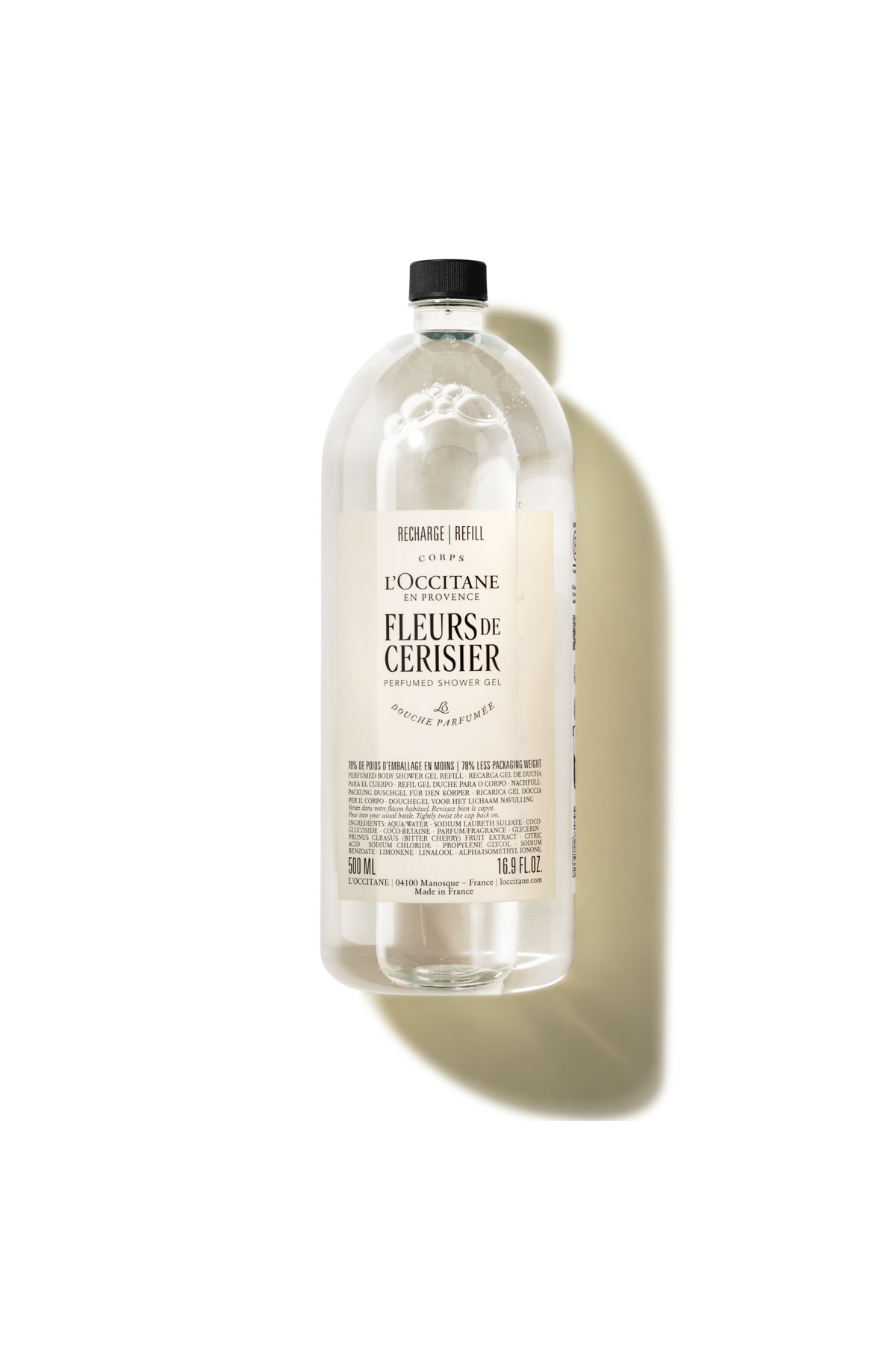 L'Occitane Fleurs de Cerisier Parfümlü Duş Jeli Eko Yedek (Refill), Kiraz Özlü, 500 ml