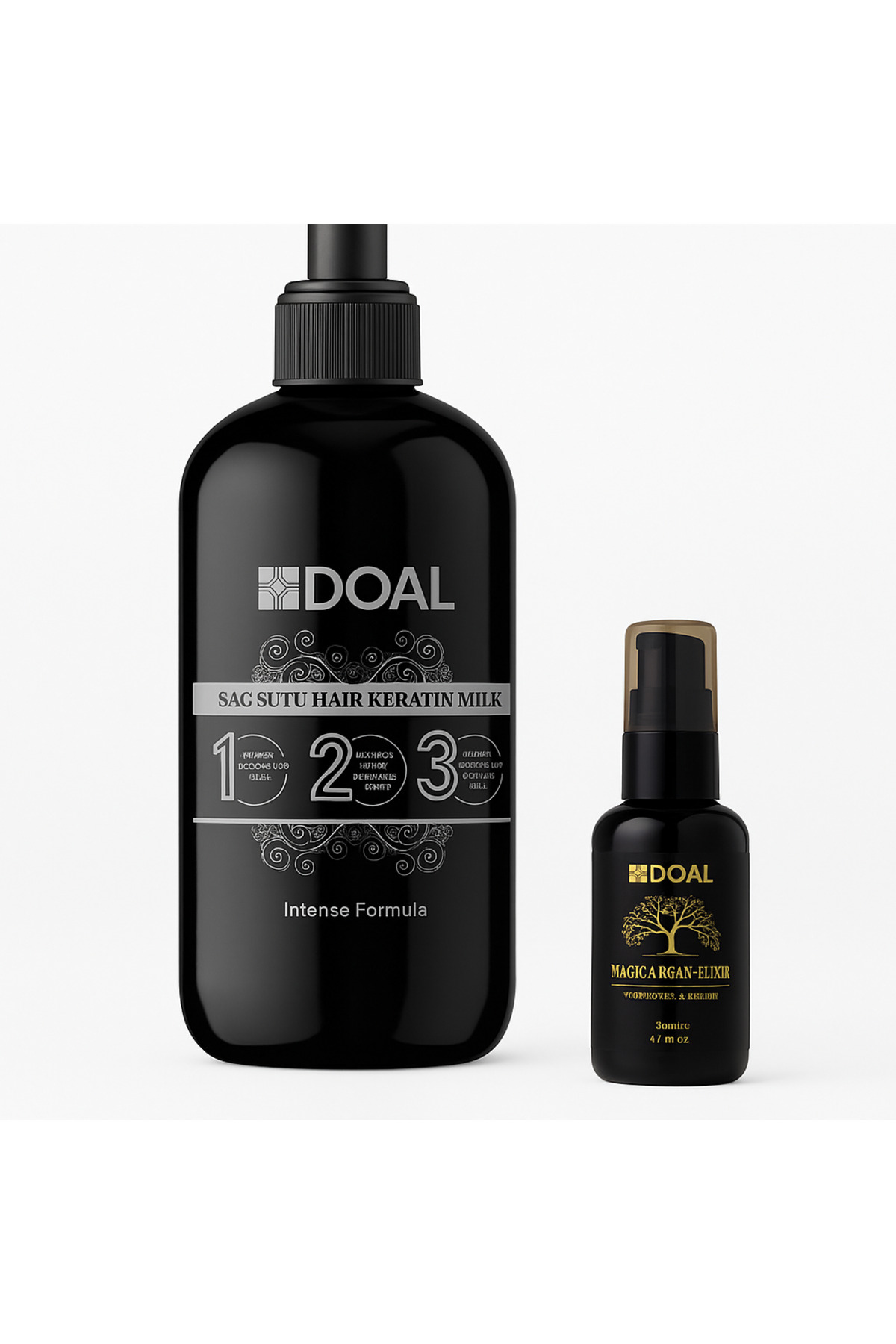 DOAL Keratin Bakım Sütü 500 ml Argan Elixir Saç Bakım Serumu 100 ml
