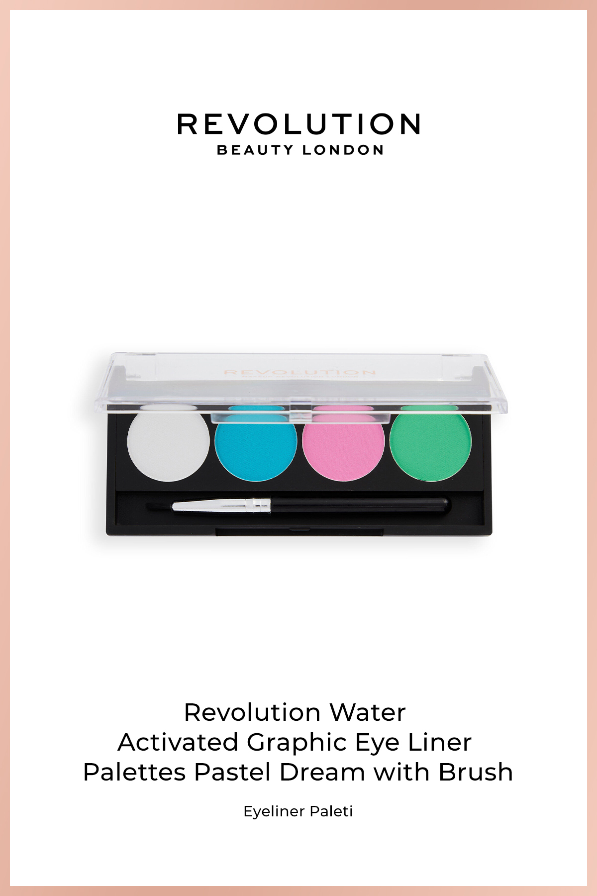 Revolution Water Activated Graphic Eye Liner Palettes Pastel Dream With Brush - Eyeliner Paleti