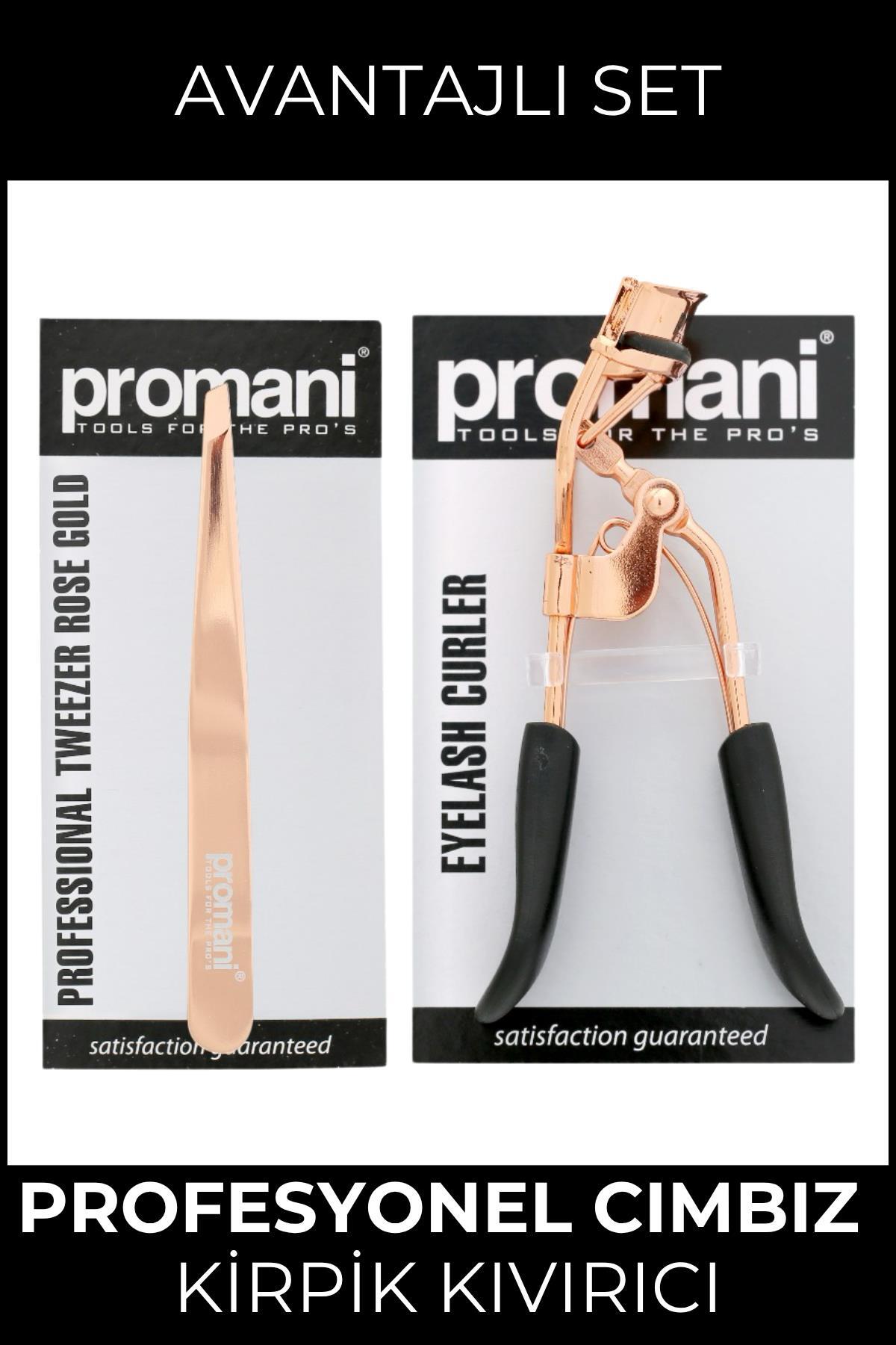 Derin DRN-Rose Gold Kirpik Kıvırıcı & Cımbız (Avantajlı Set)