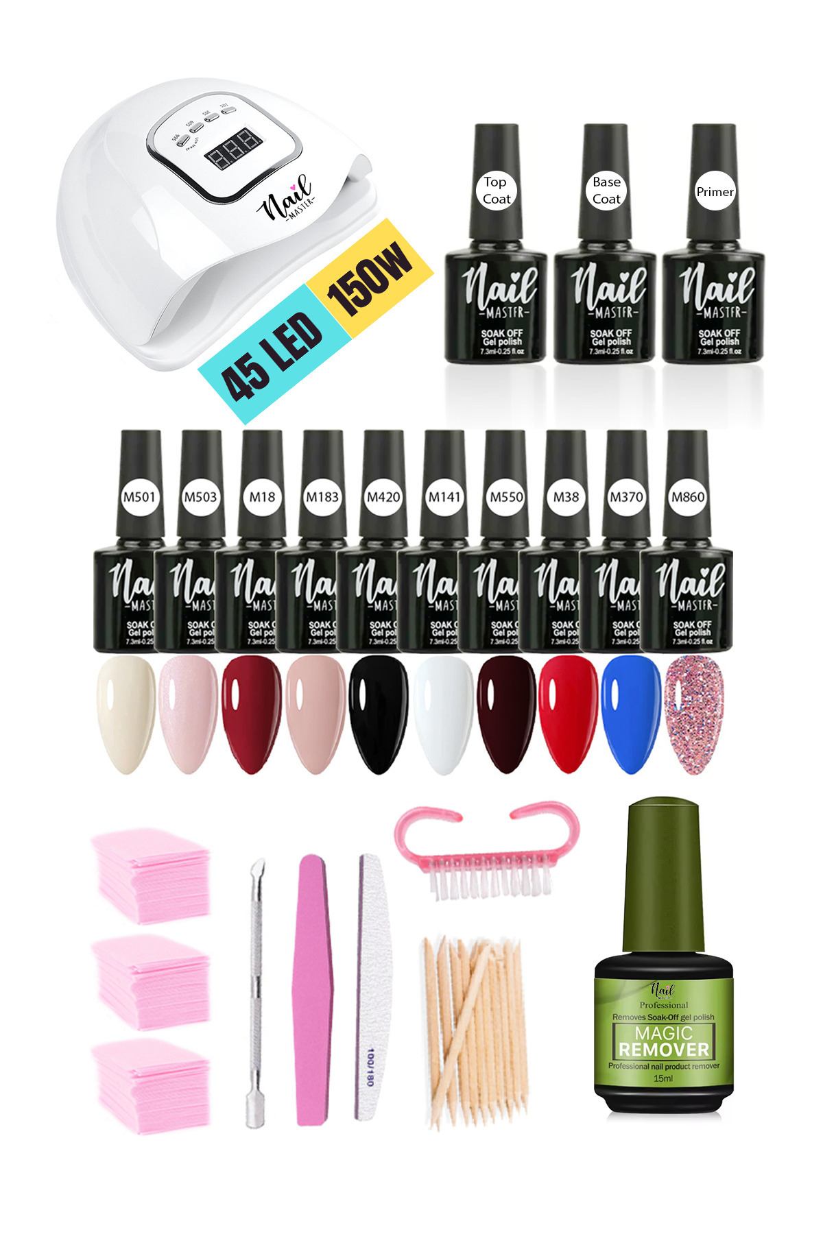 Nail Master Kalıcı Oje Seti 10 Adet Favori Renk 7,3ml