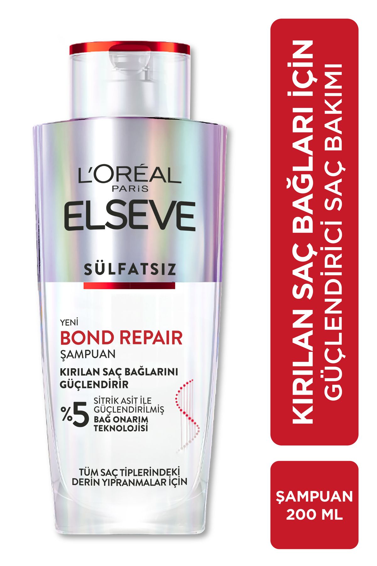 ELSEVE Bond Repair Tüm Yıpranmalar Için Saç Bağlarını Güçlendirici Şampuan 200ml