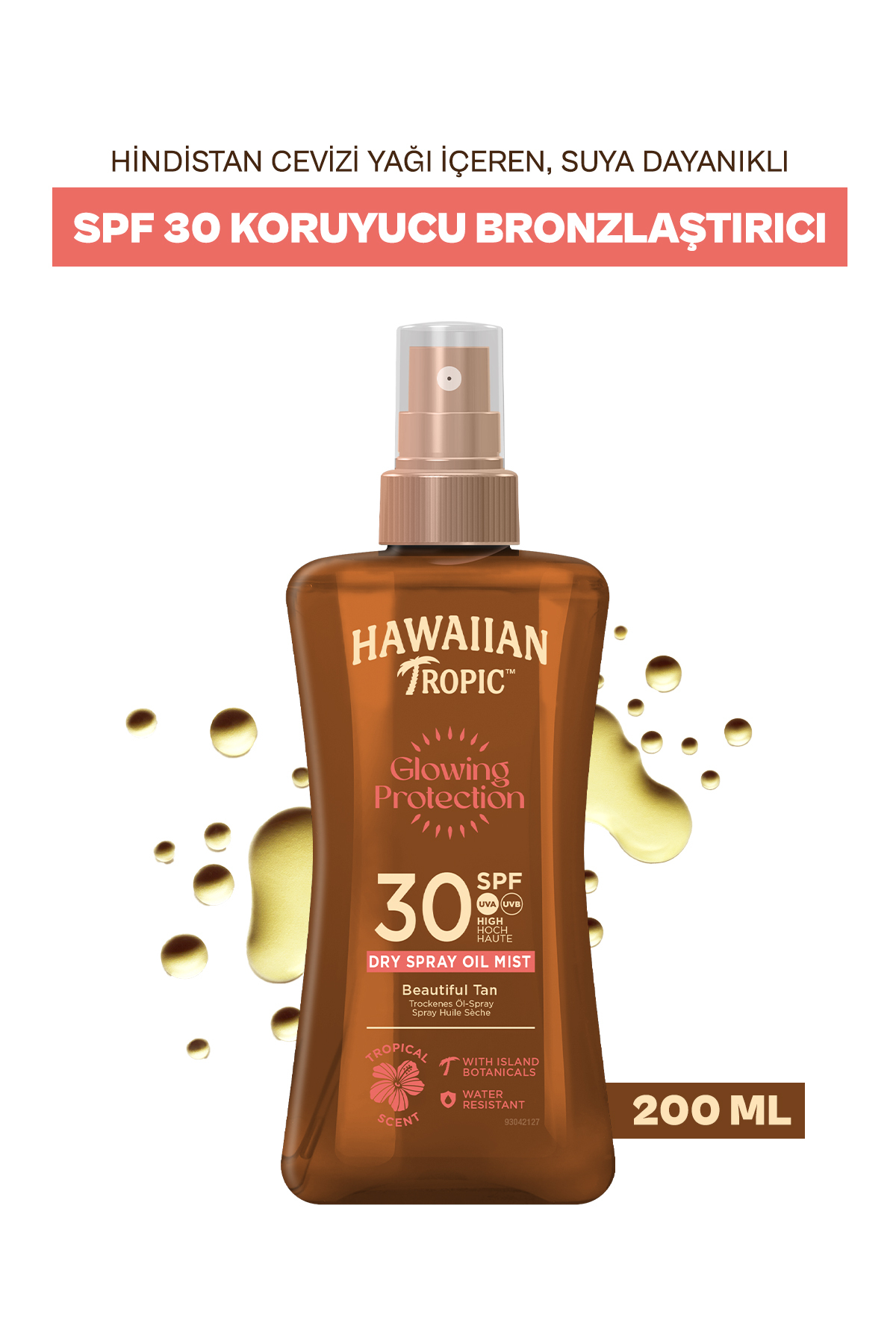 Hawaiian Tropic Glowing Protection Dry Spray Oil Spf30 Koruyucu & Bronzlaştırıcı Yağ 200 ml