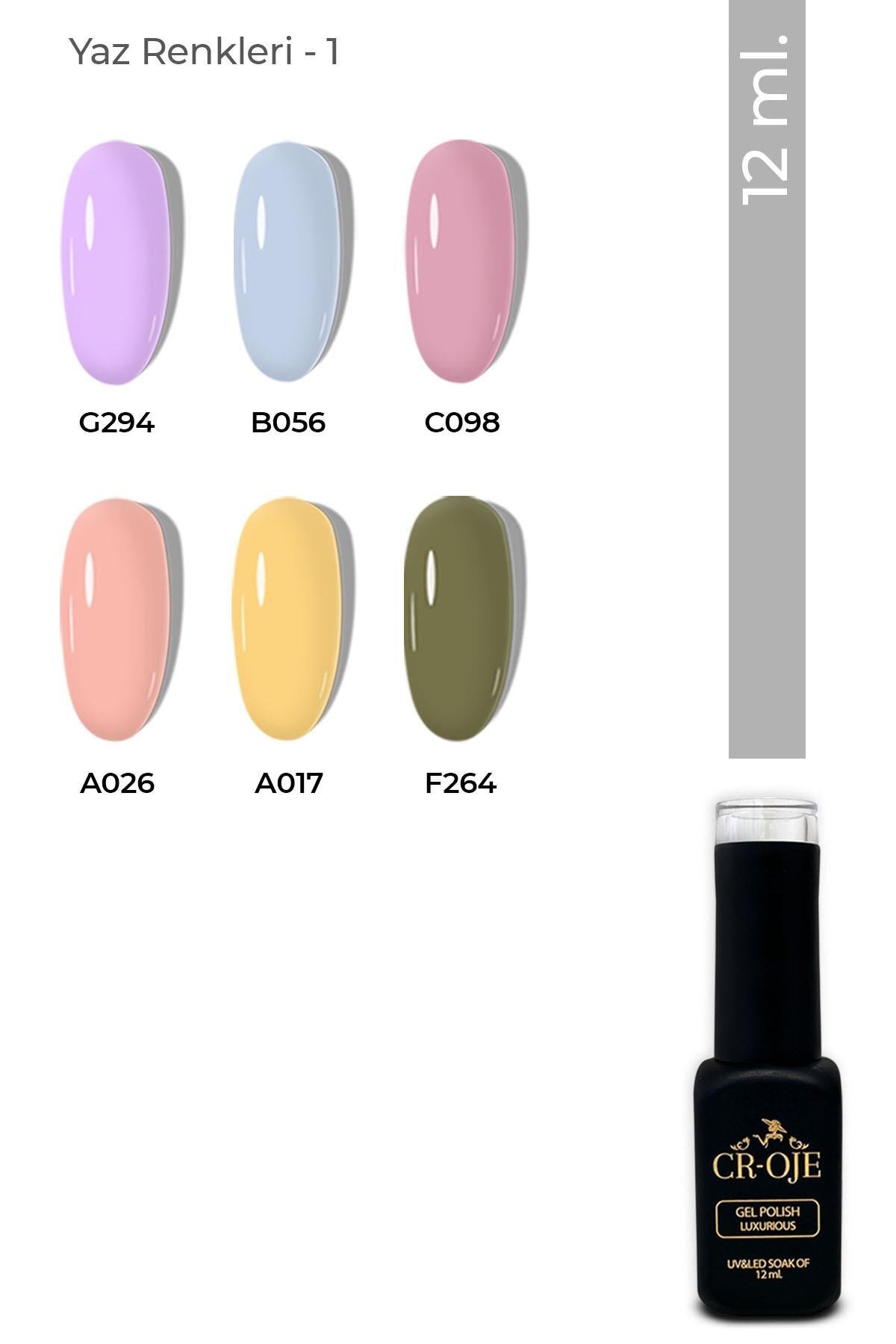 CROJE KALICI OJE 6 Adet Yaz Rengi Kalıcı Oje Set (12 ML) (Set 1)