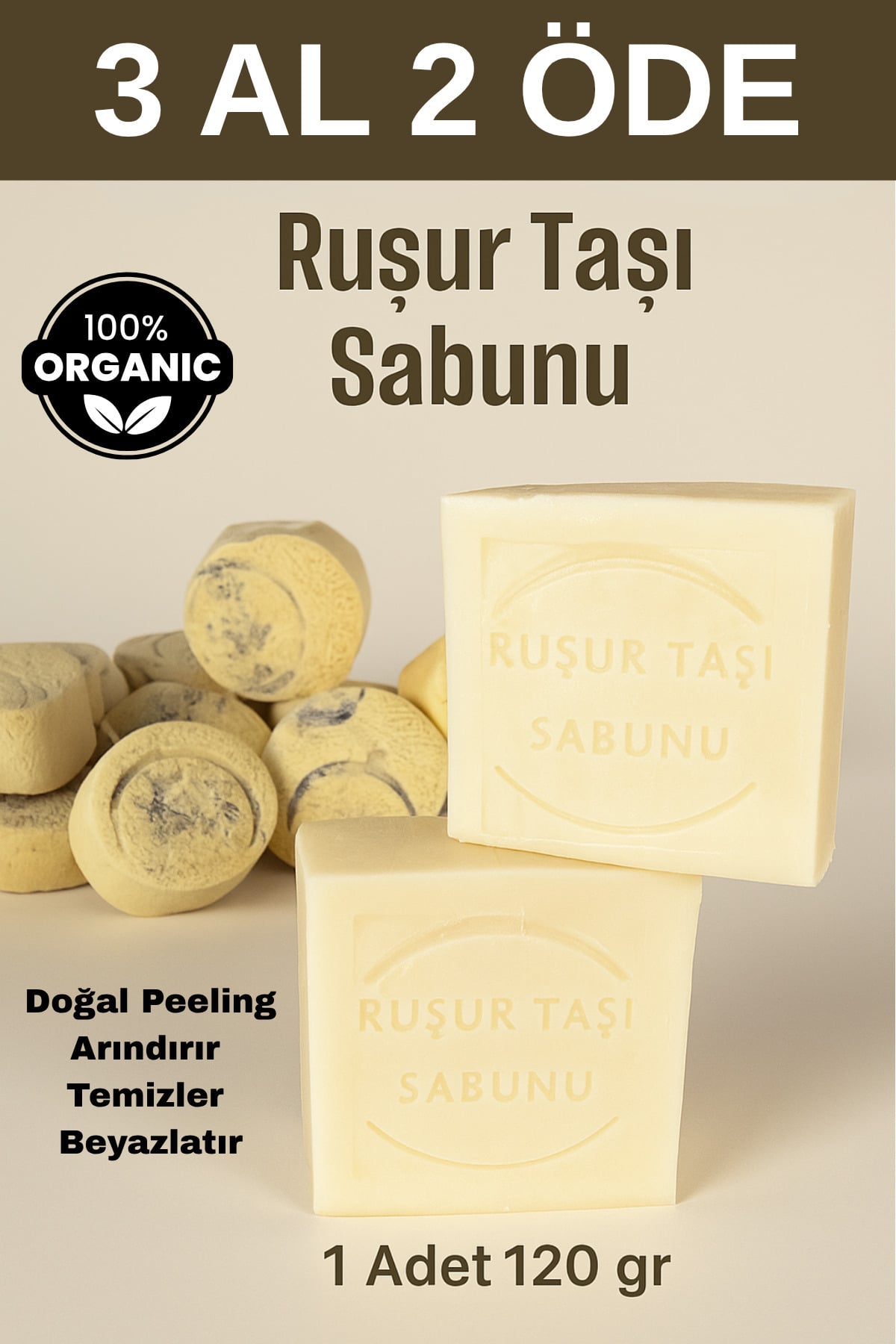 EpiRelax İran Ruşur Taşı Sabunu Doğal Peeling Etkisi Nemlendirici Beyazlatıcı Etki Ruşur Sabunu