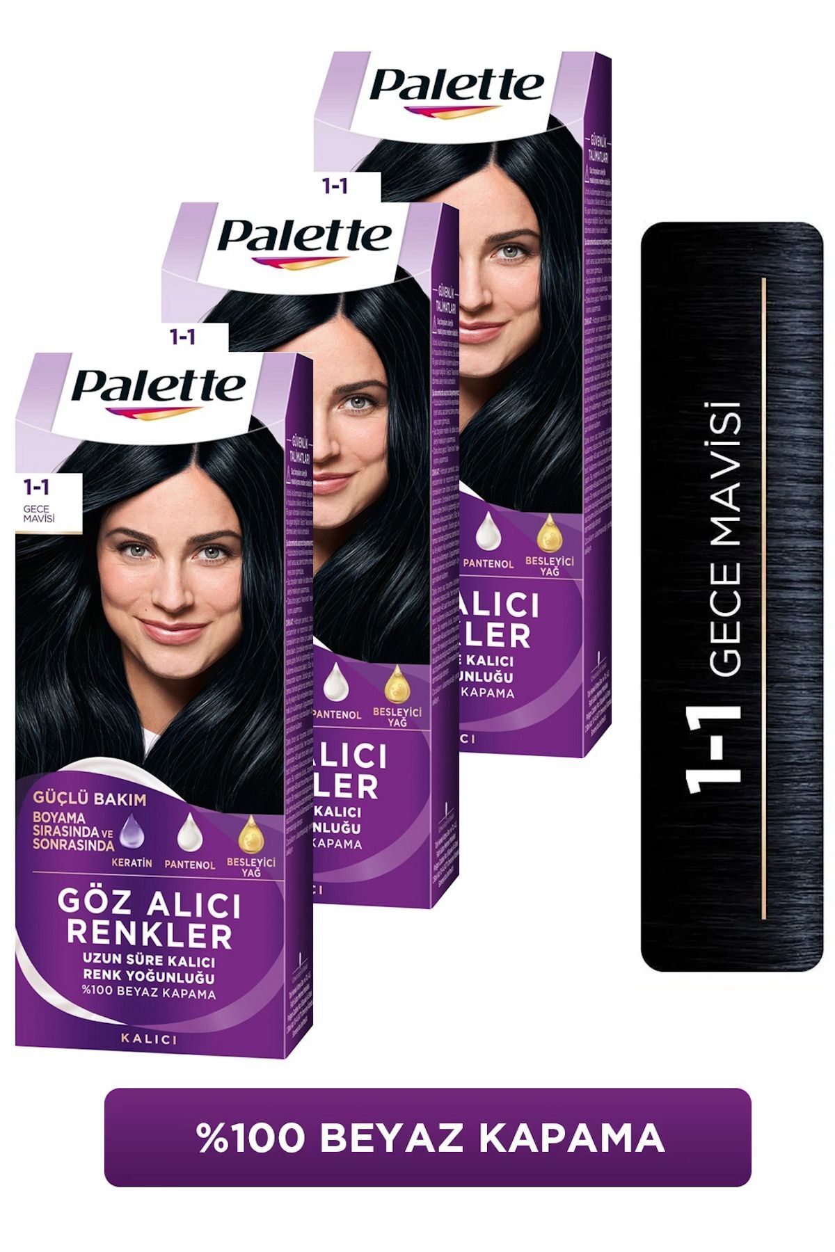 Palette Göz Alıcı Renkler 1-1 Gece Mavisi x 3 Adet