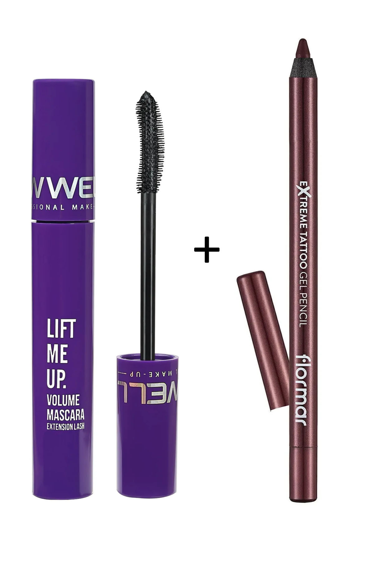 New Well Lıft Me Up Volume Mascara 8 ml Ve Mat Kalıcı Göz Kalemi (BORDO) - Extreme Tattoo - 005 Very Berry