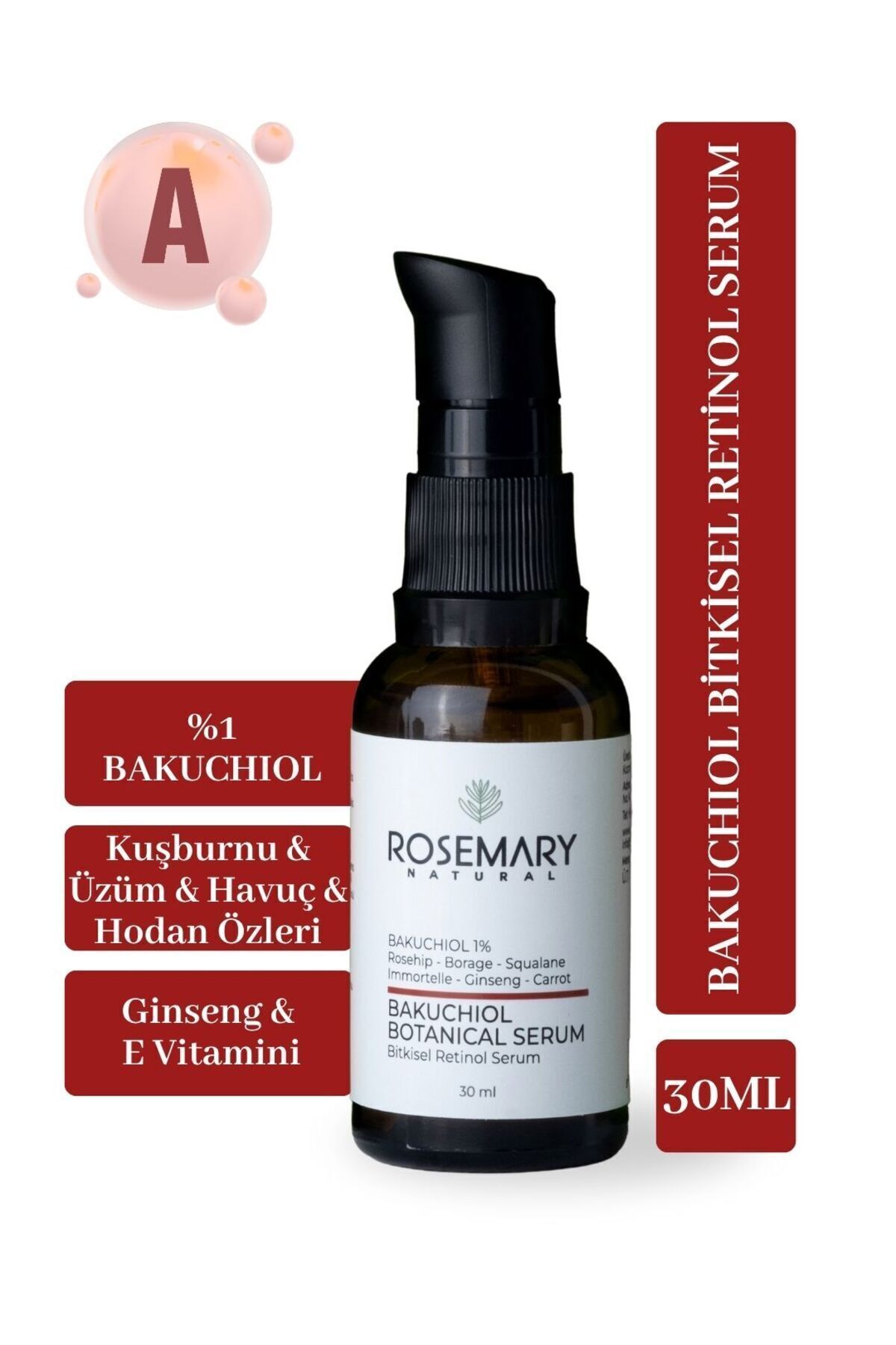 Rosemary Natural Bakuchiol Bitkisel Retinol Serum 30 Ml