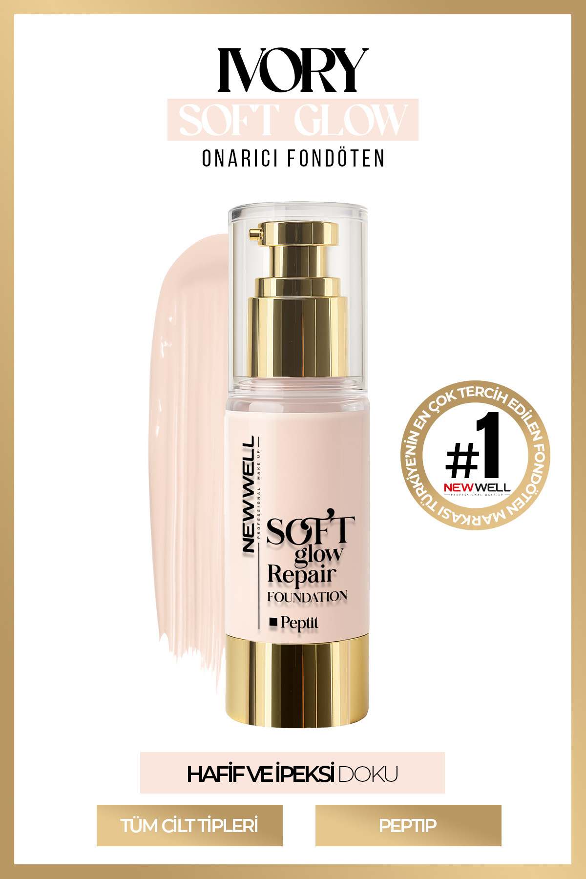 New Well Ivory Soft Glow Repair Foundation Yumuşak Işıltılı Onarıcı Fondöten 30 ML