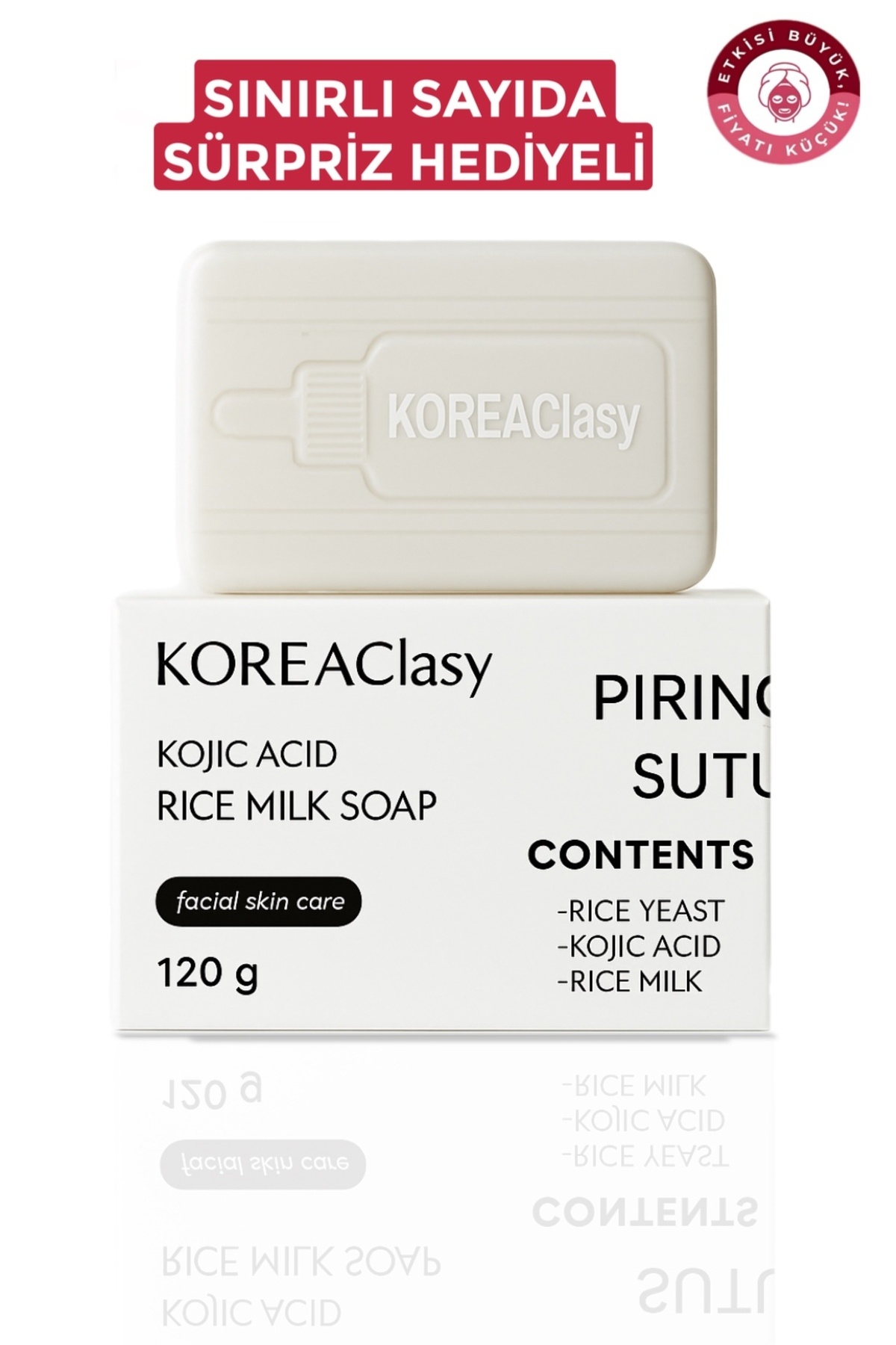 KOREAClasy Pirinç Sütü Kojik Asit Sabunu Beyazlatıcı Aydınlatıcı Ve Leke Karşıtı Stop (LEKELERE STOP)