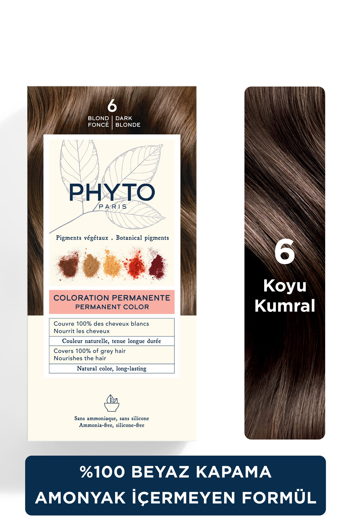 Phyto Color 6 Koyu Kumral Bitkisel Saç Boyası Yeni Seri