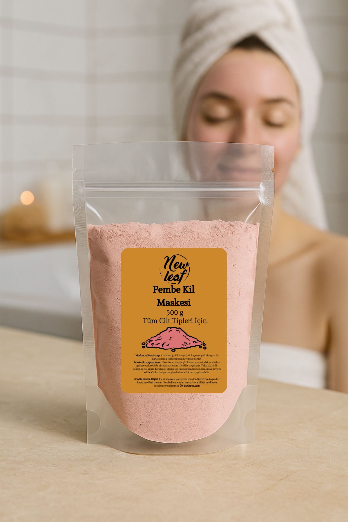 Newleaf Pembe Kil Maskesi 500 gr