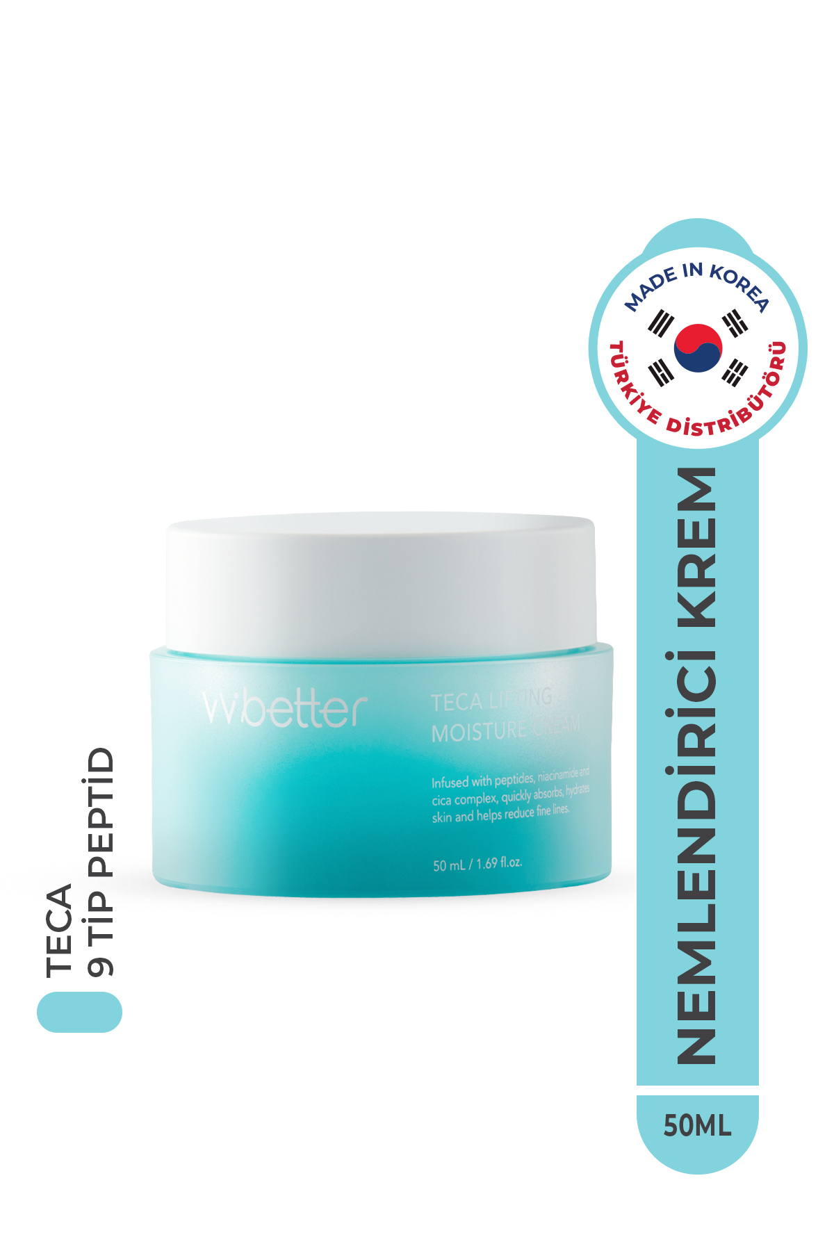 VVBETTER Teca Lifting Moisture Cream Sıkılaştırıcı Nemlendirici Krem Cilt Bariyeri Güçlendirici Kore 50ml