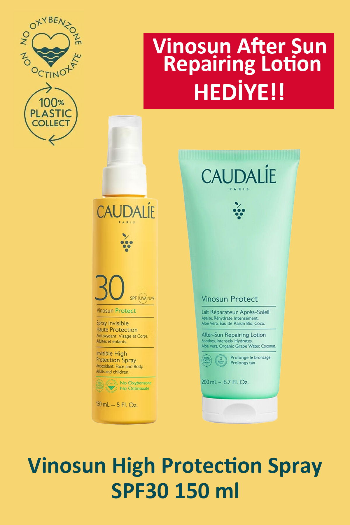 Caudalie Hıgh Protection Spray SPF30 150 ml + Caudalie Vinosun After Sun Repairing Lotion 200 ml