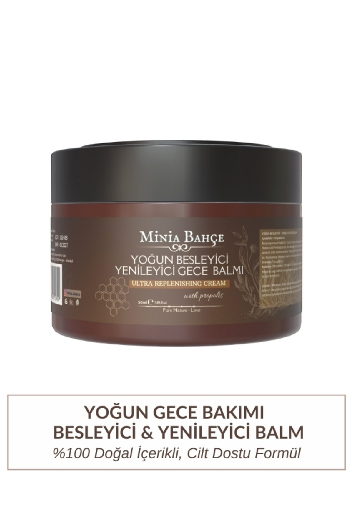 Minia Bahçe Bitki ve Sanat Atölyesi Yoğun Besleyici & Yenileyici Gece Balmı, %100 Doğal Ve Katkısız, 50ml