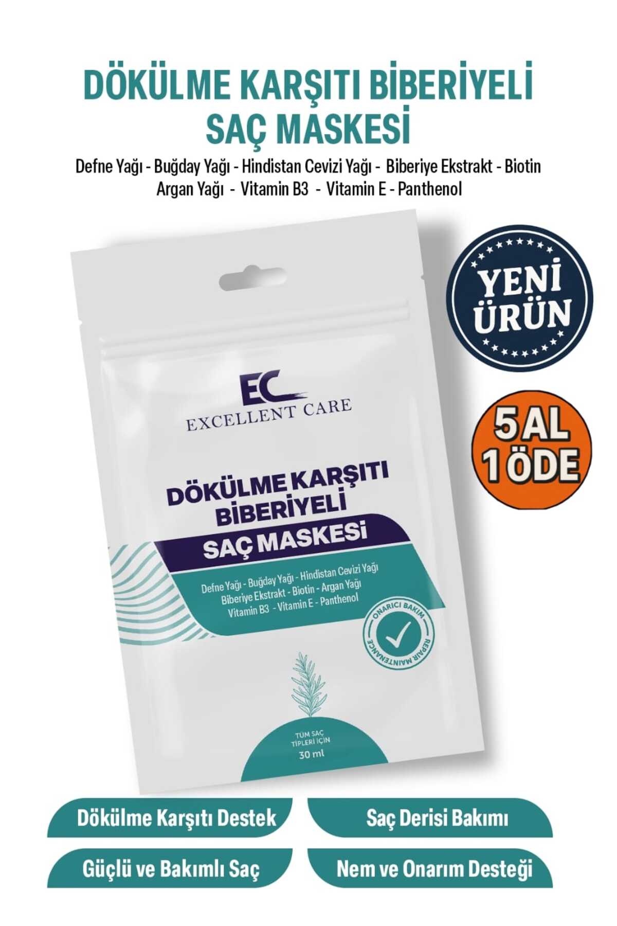 e&ç excellent care DÖKÜLME KARŞITI BİBERİYELİ SAÇ MASKESİ