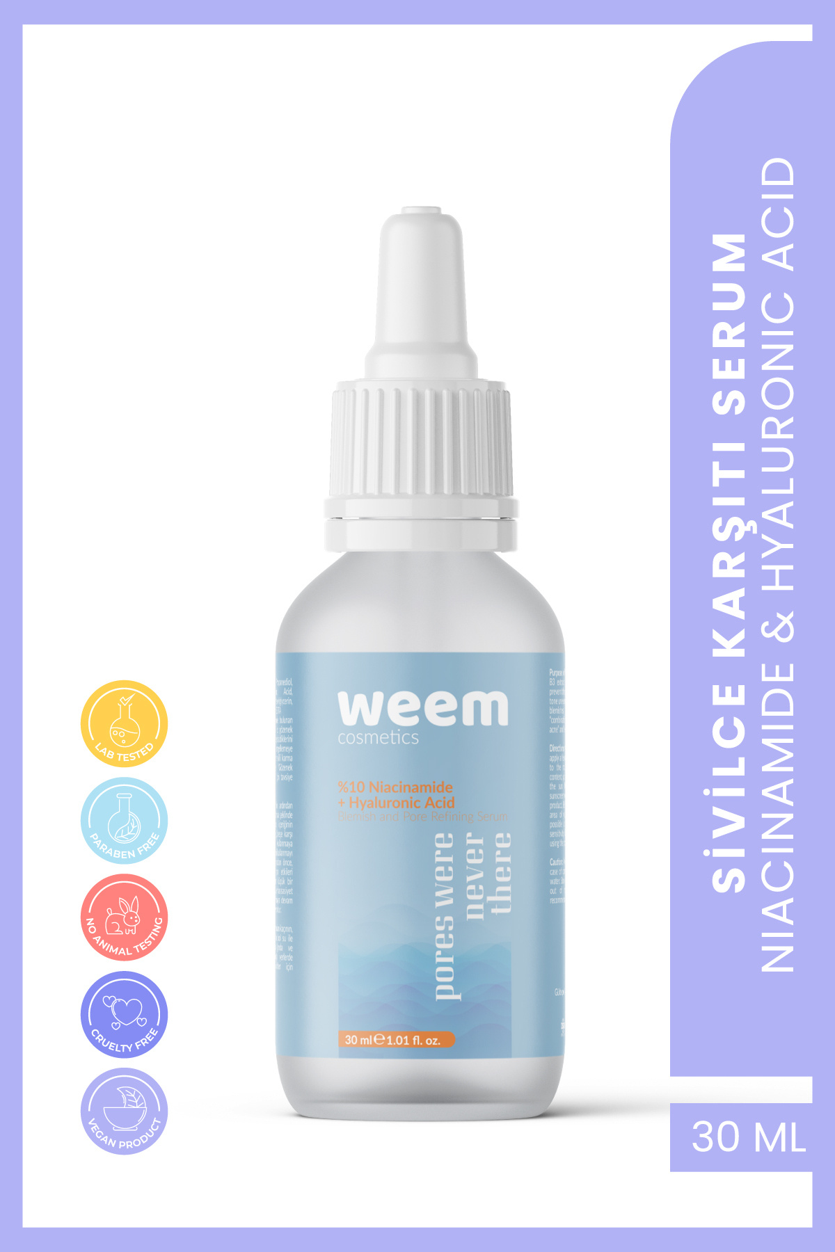 weem Leke Karşıtı Ve Gözenek Sıkılaştırıcı Serum – Aydınlatıcı, Eşitleyici Etki – 30 ml