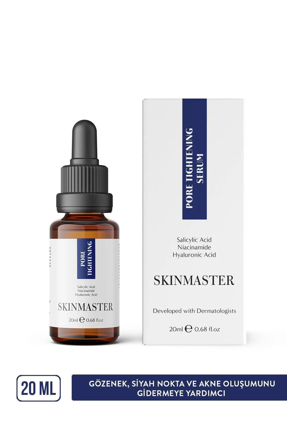 SkinMaster Gözenek Sıkılaştırıcı Siyah Nokta Ve Akne Oluşumunu Gidermeye Yardımcı Bakım Serumu (bha, B3, Ha)