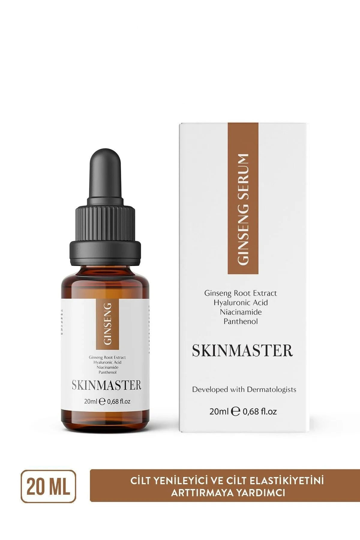 SkinMaster Cilt Yenilenmesine Ve Tazelenmesine Yardımcı Ginseng Serum ( Ginseng Özü %5 + Niacinamide + Ha)
