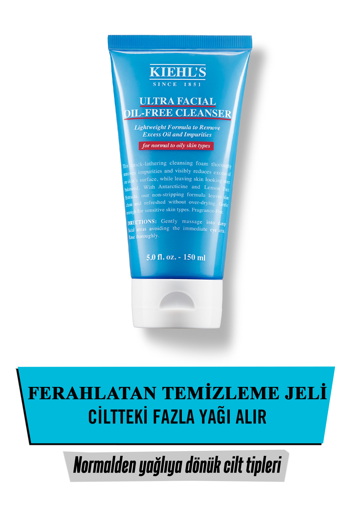 Kiehl's Ultra Facial Oil-Free Yağlı Ciltler İçin Arındırıcı Günlük Temizleme Jeli 150 ml