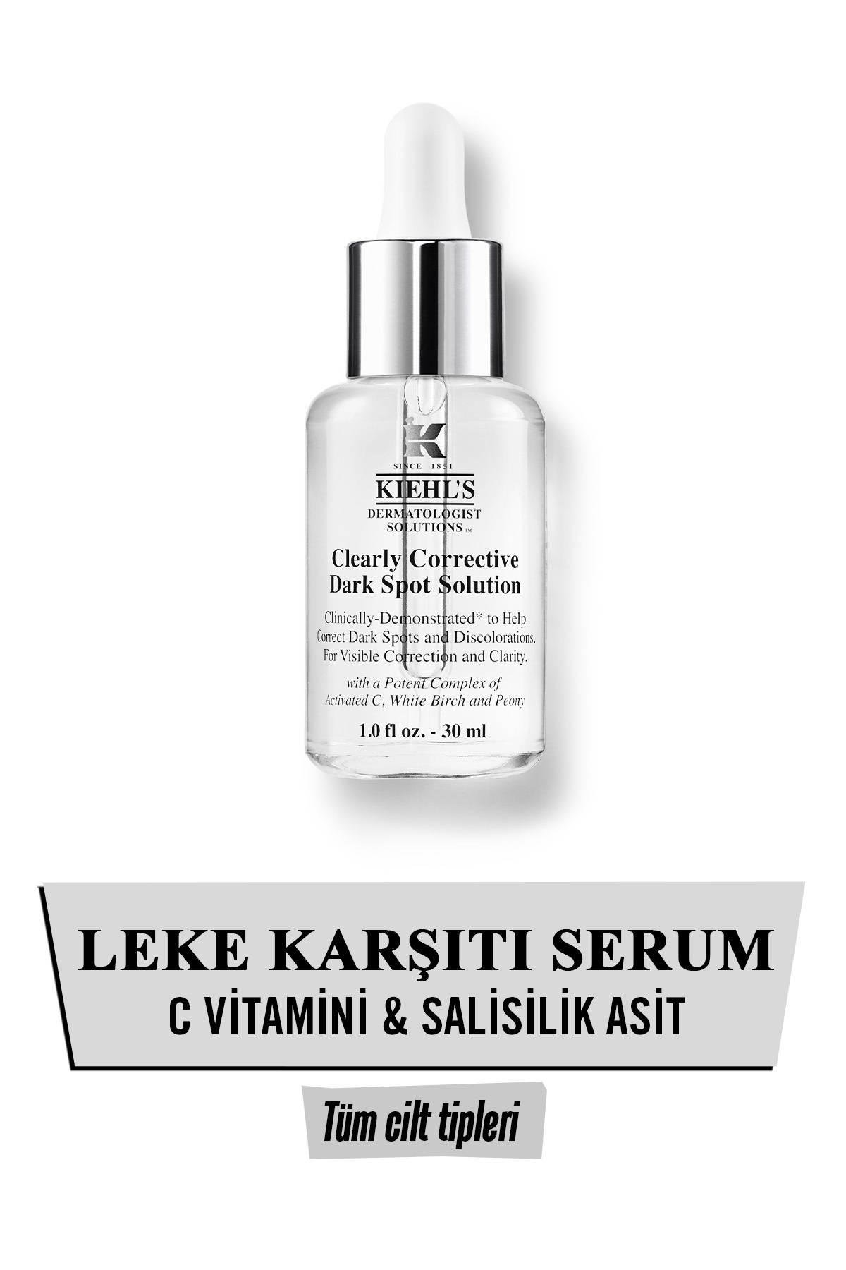 Kiehl's Clearly Corrective C Vitamini & Salisilik Asit İçeren Koyu Leke Karşıtı Serum 30 ml