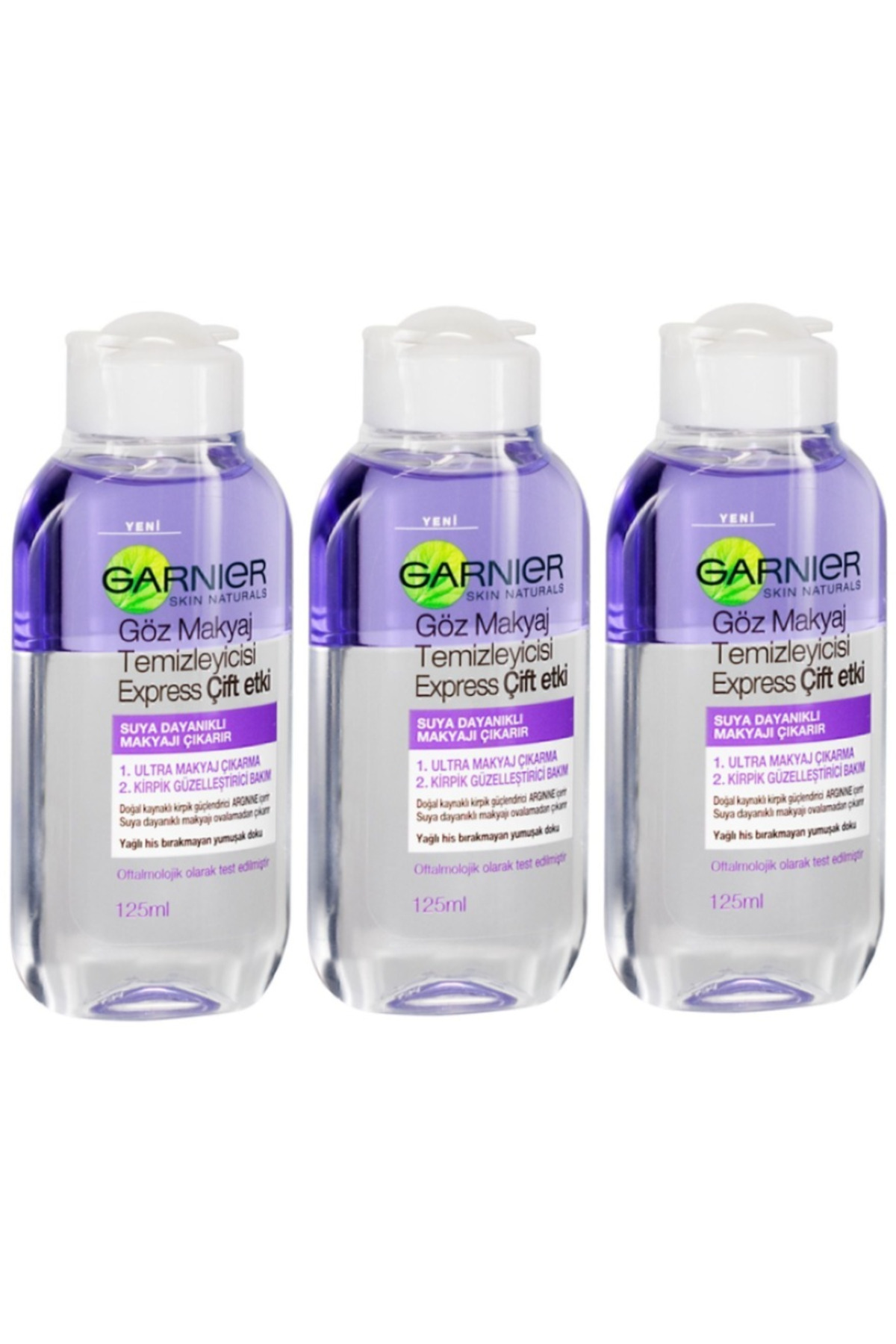 Garnier Göz Makyaj Temizleyici Express Çift Etki 125 ml x 3 Adet