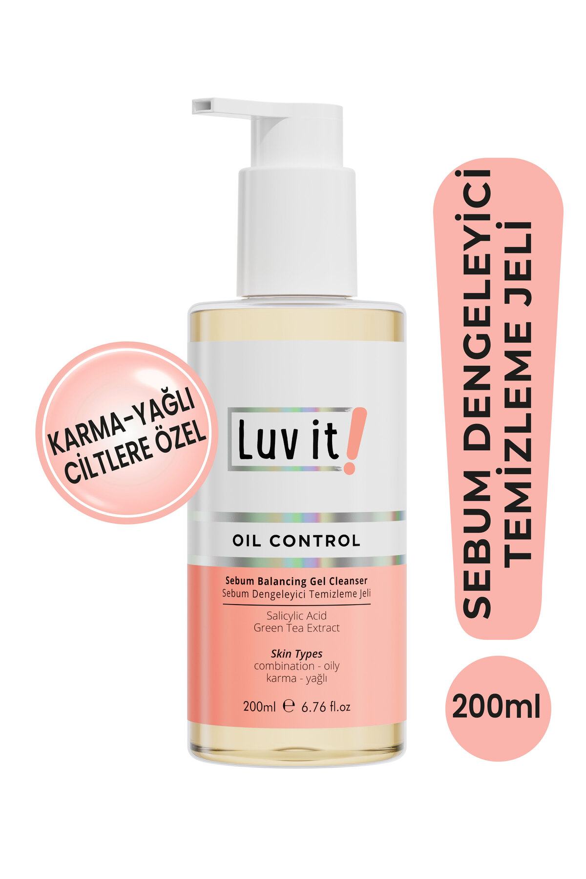Luv it! Sebum Dengeleyici Yüz Temizleme Jeli Karma Yağlı Ciltler 200 ml