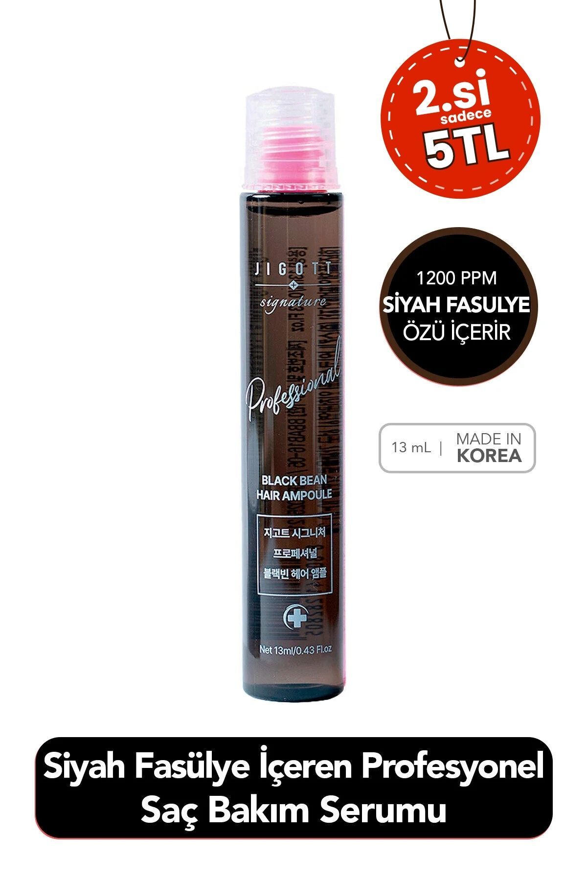 Jigott Siyah Fasülye İçeren Nemlendirici Besleyici Saç Bakım Serumu Jigott Black Bean Hair Ampoule 13 ml
