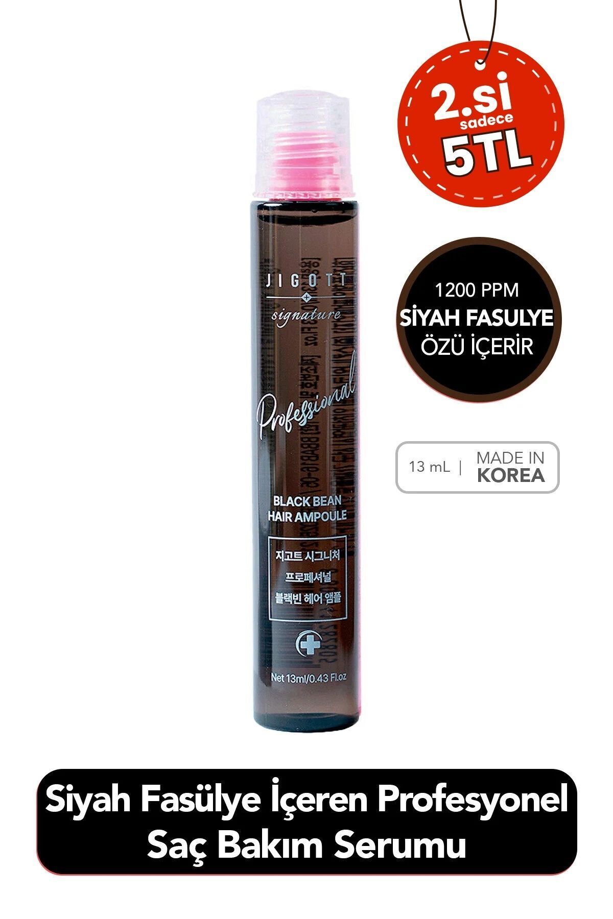 Jigott Siyah Fasülye İçeren Nemlendirici Besleyici Saç Bakım Serumu Jigott Black Bean Hair Ampoule 13 ml
