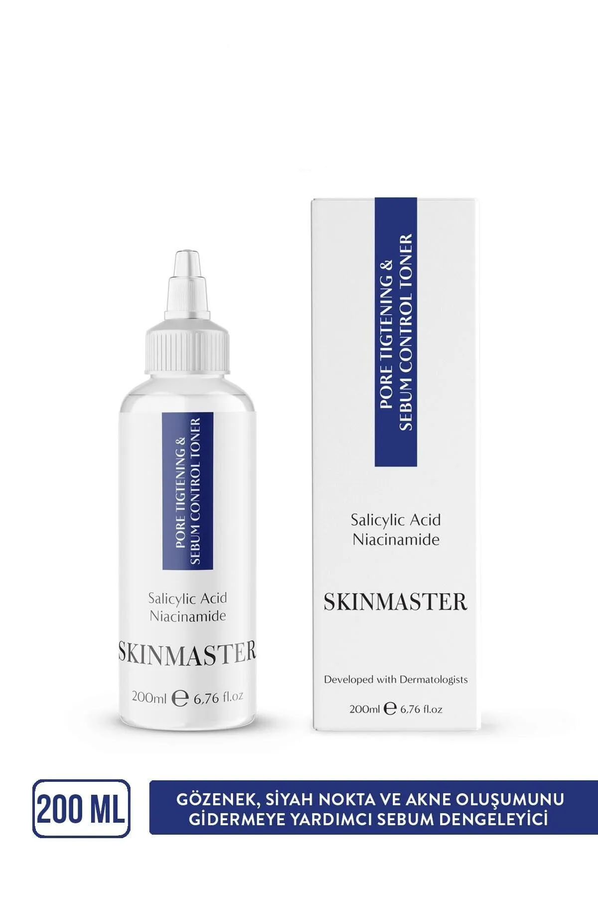 SkinMaster Gözenek Sıkılaştırıcı, Akne Ve Siyah Nokta Karşıtı, Sebum Dengeleyici Tonik ( Bha %2 + Niacinamide)