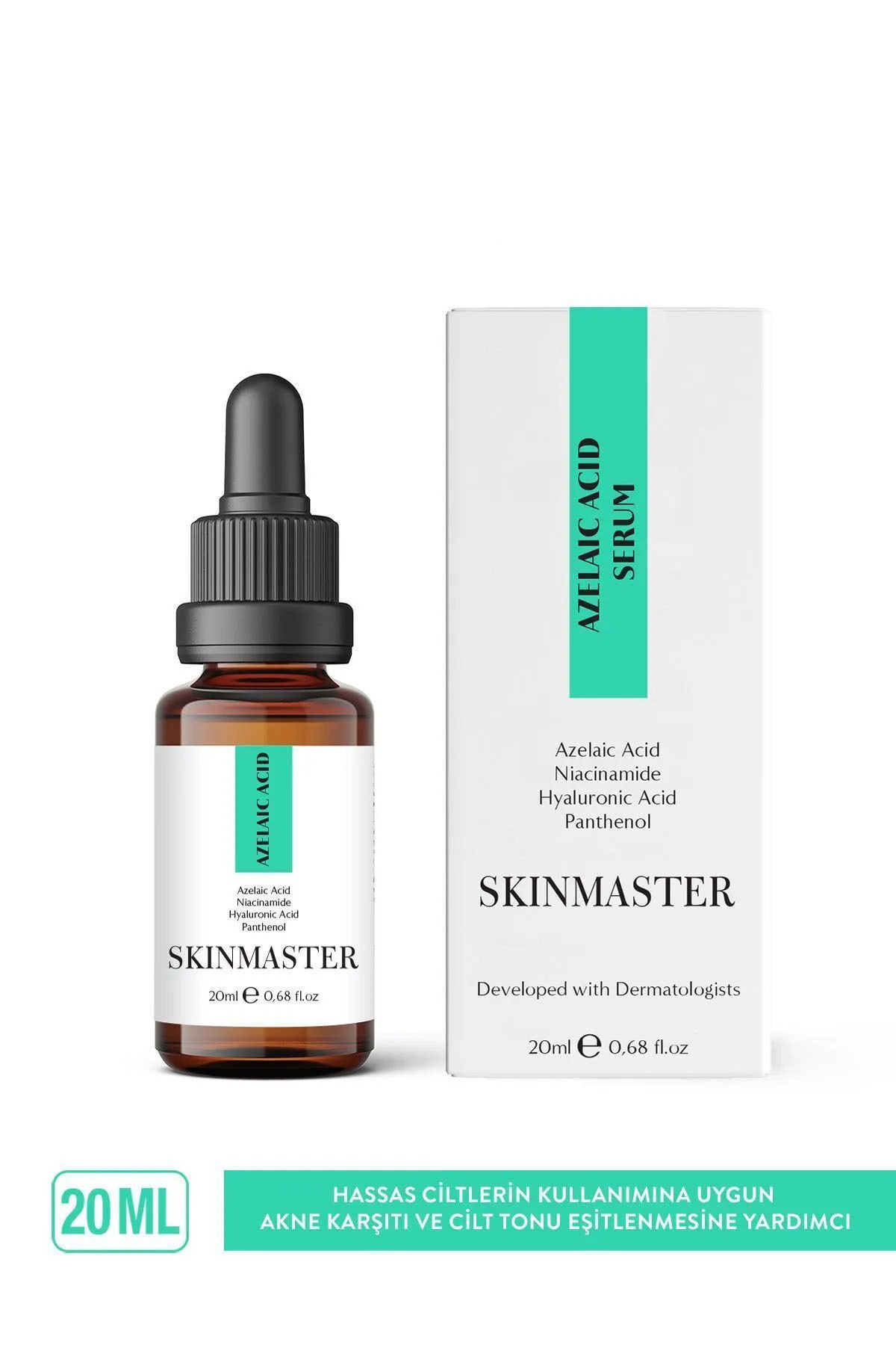 SkinMaster Akneye Yatkın Hassas Ciltlerin Kullanımına Uygun Leke Karşıtı Azelaik Asit Serum ( Azelaik Asit %5)
