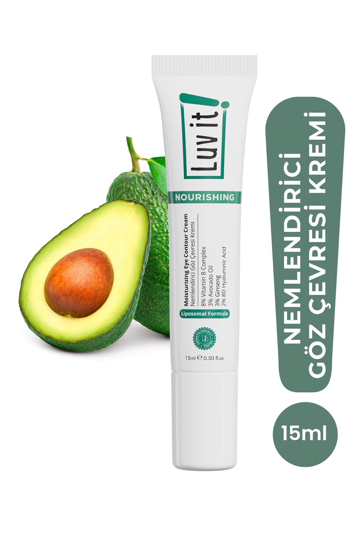 Luv it! Avokado Içeren Yoğun Nemlendirici, Göz Altı Morluk Ve Şişlik Karşıtı Göz Çevresi Kremi 15ml