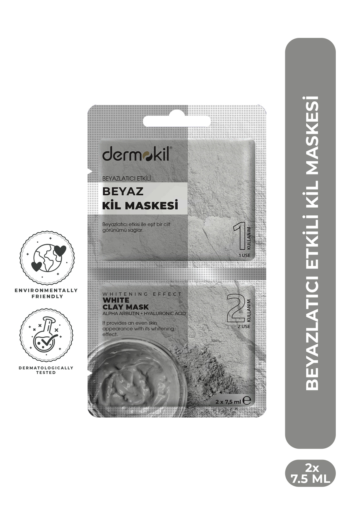 Dermokil Beyaz Kil Maskesi (Beyazlatıcı Etkili) 2*7.5 ml