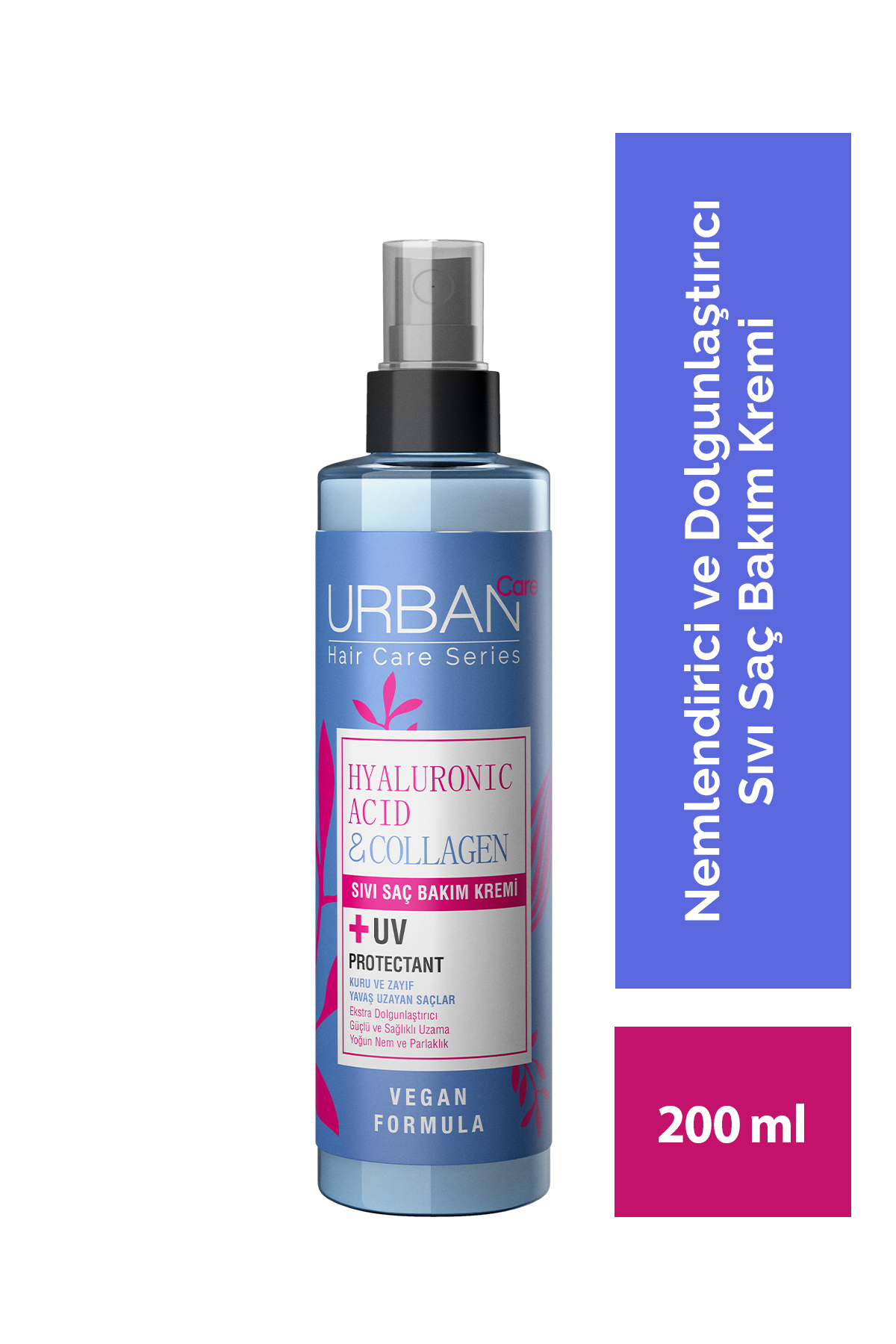 Urban Care Hyaluronik Asit&kolajen Kuru Ve Cansız Saçlara Özel Sıvı Saç Bakım Kremi-vegan-200 ml