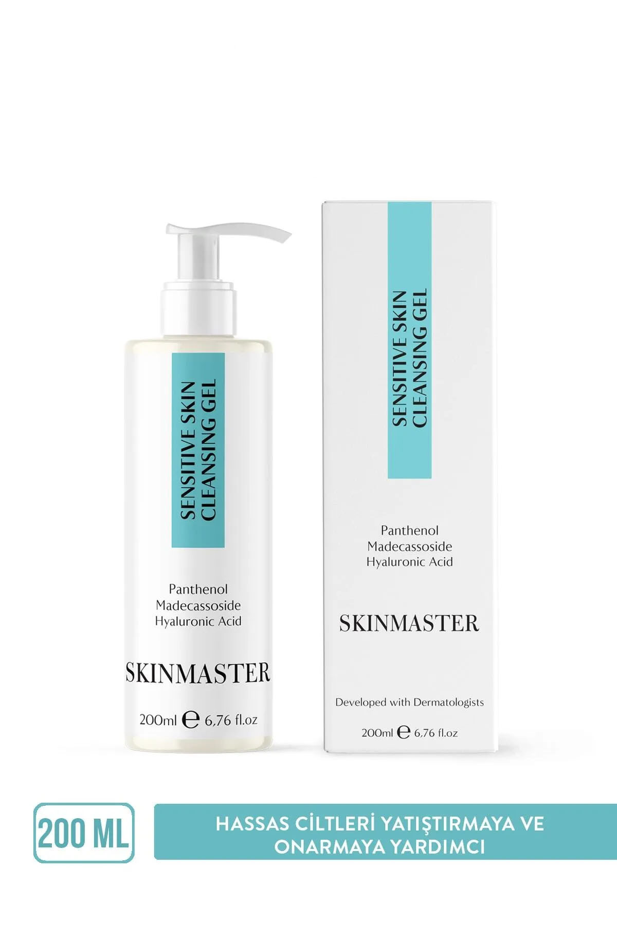 SkinMaster Hassas Ciltlere Özel Yatıştırıcı Ve Onarıcı Yüz Temizleme Jeli Panthenol %5 + Madecassoside + Ha