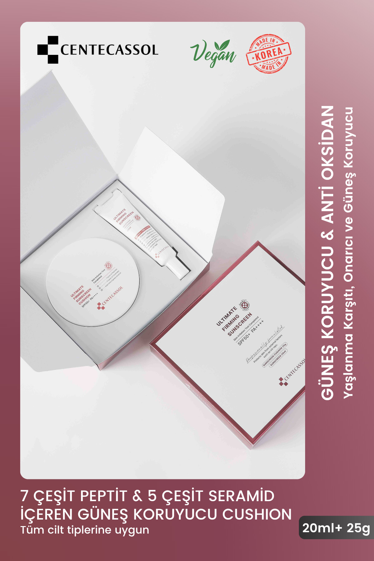 centecassol Kırışıklık Karşıtı Etki ve Güneş Koruma: Ultimate Firming Sunscreen Cushion