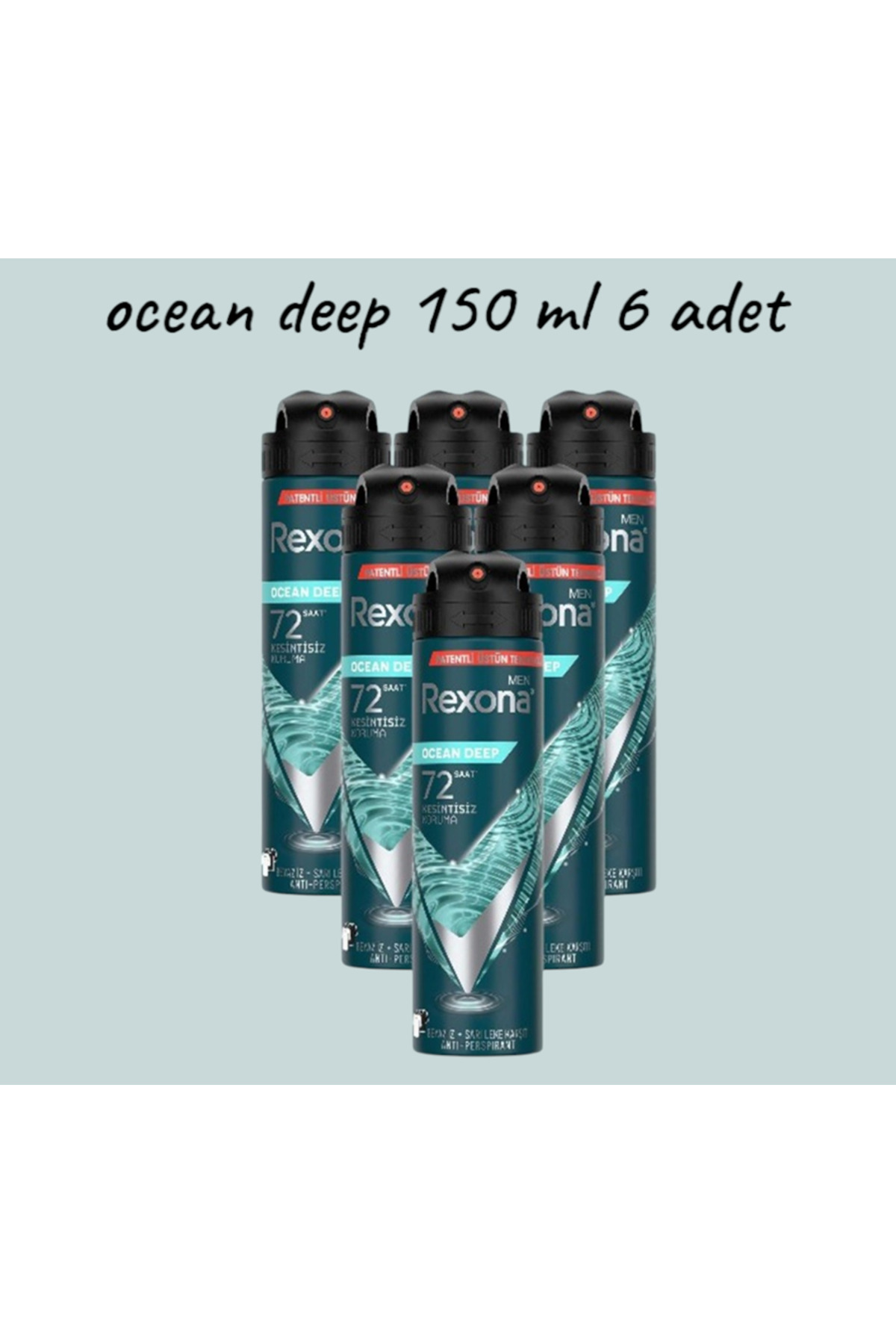 Rexona Men Erkek Sprey Deodorant Invisible Ocean Deep 150 ml 6 Adet