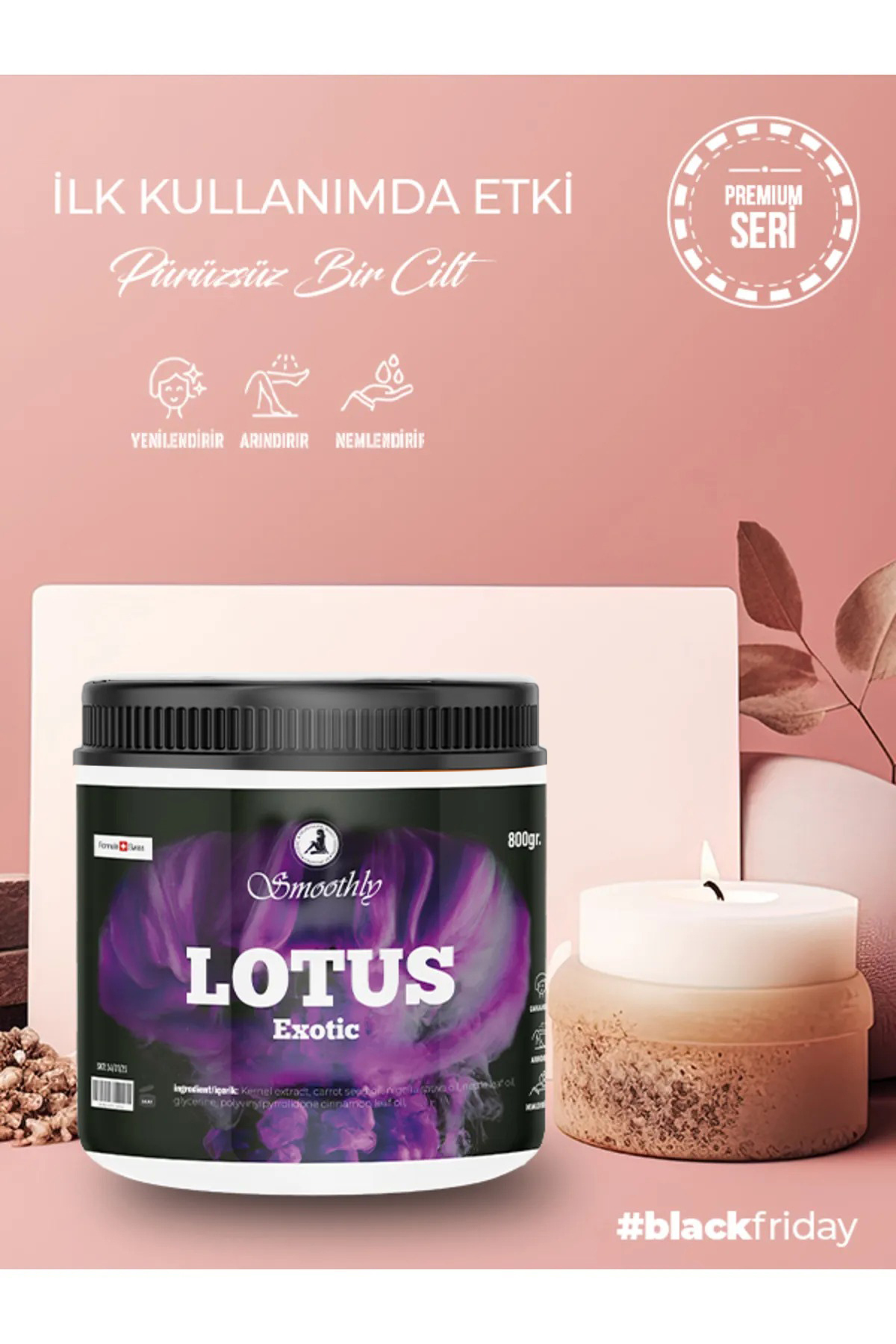 Smoothly LOTUS KALICI KOKULU 800 G. Epilasyon Lazer Peeling Jilet Ağda Batık Pelling