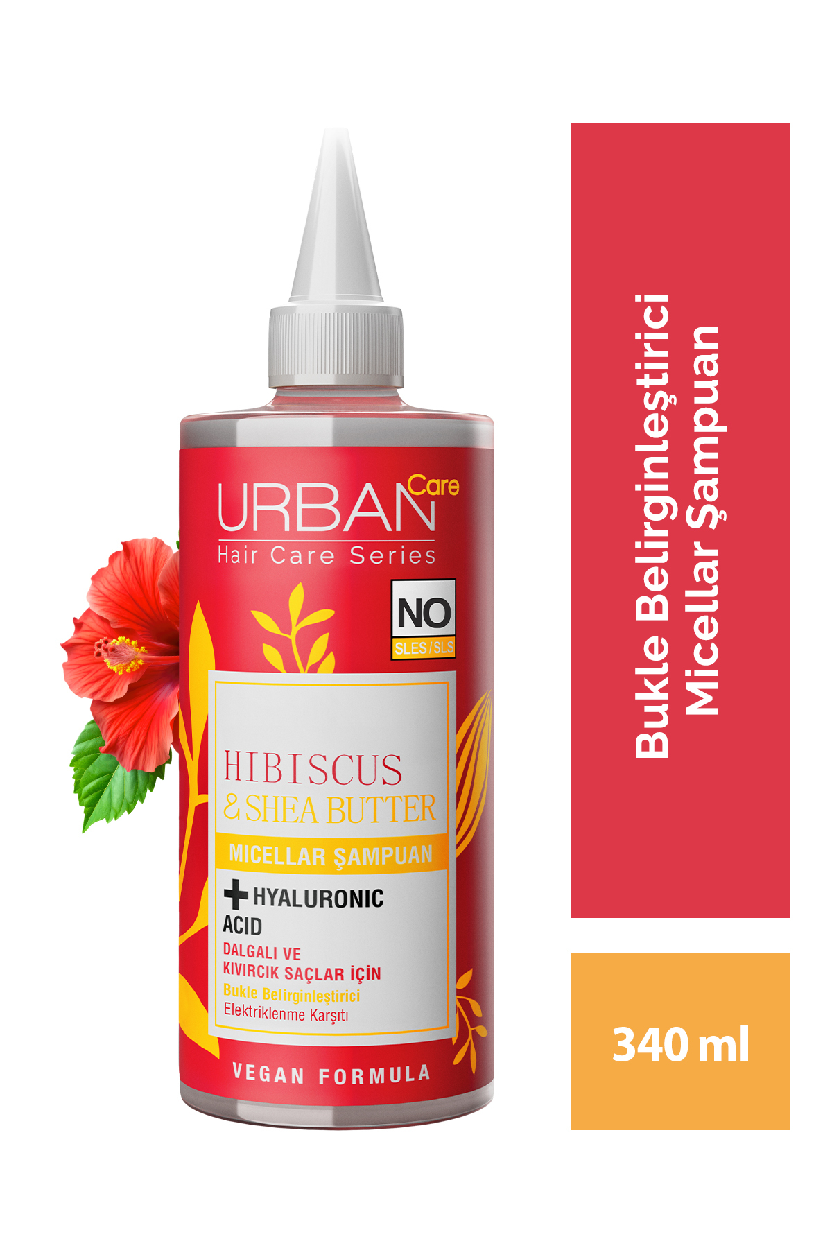 Urban Care Hibiscus&Shea Butter Kıvırcık Saçlar Bukle Belirginleştirici Sülfatsız Micellar Şampuan-340ml