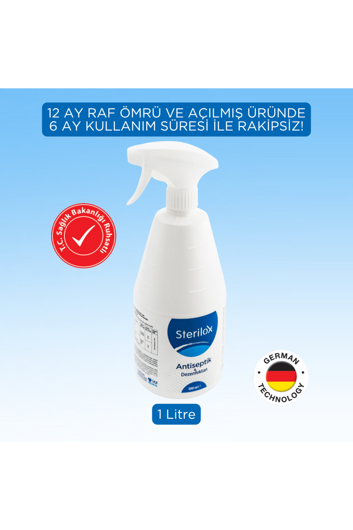 Sterilox Antiseptik & Dezenfektan Yara Temizleme Ve Bakım Solüsyonu (HİPOKLORÖZ) 1 Litre