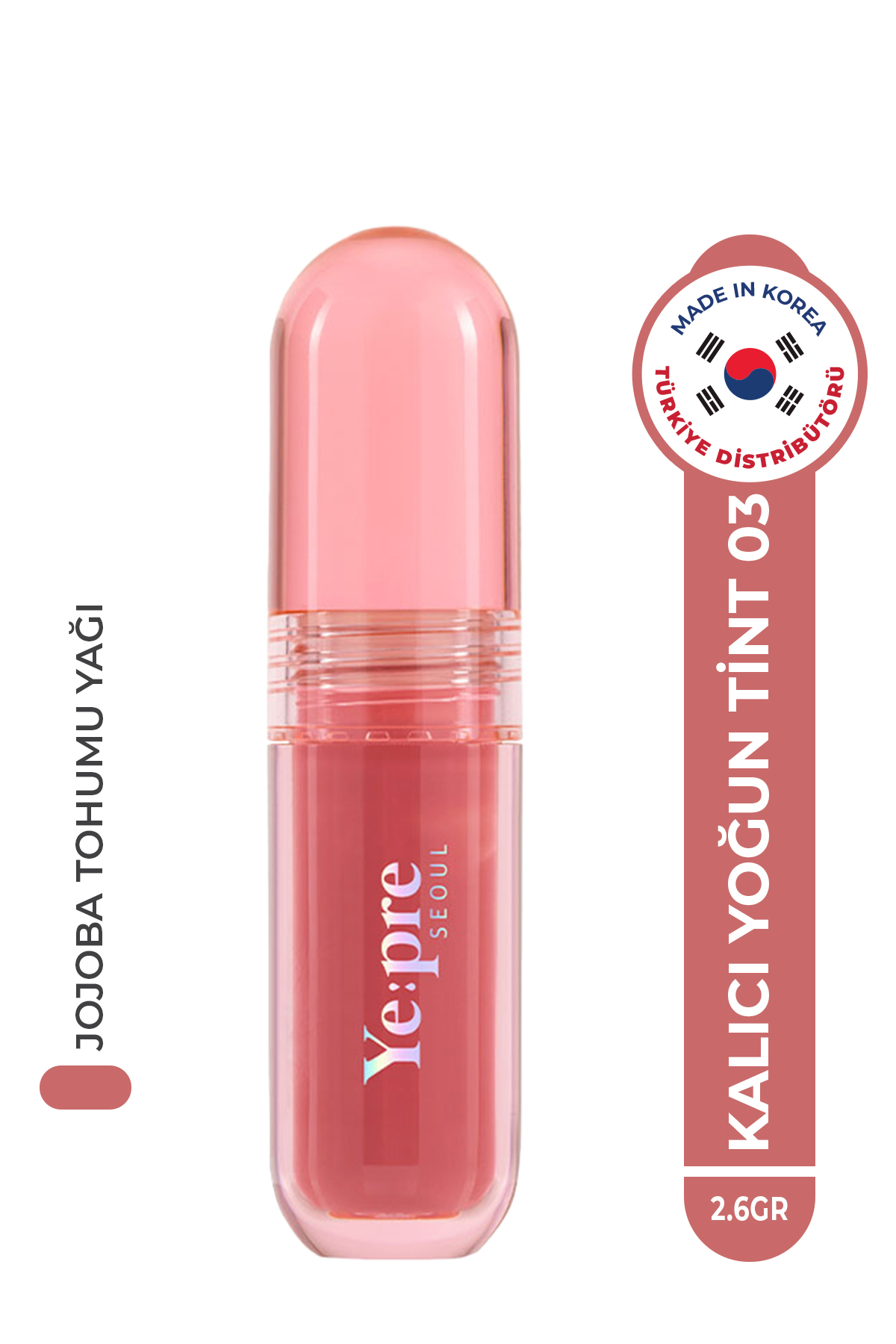 Ye:pre Uzun Süre Kalıcı, Kadife Dokulu, Mat Kore Lip Tint – Pretty Water Velvet Tint 2.6g (CORAL PİNK)