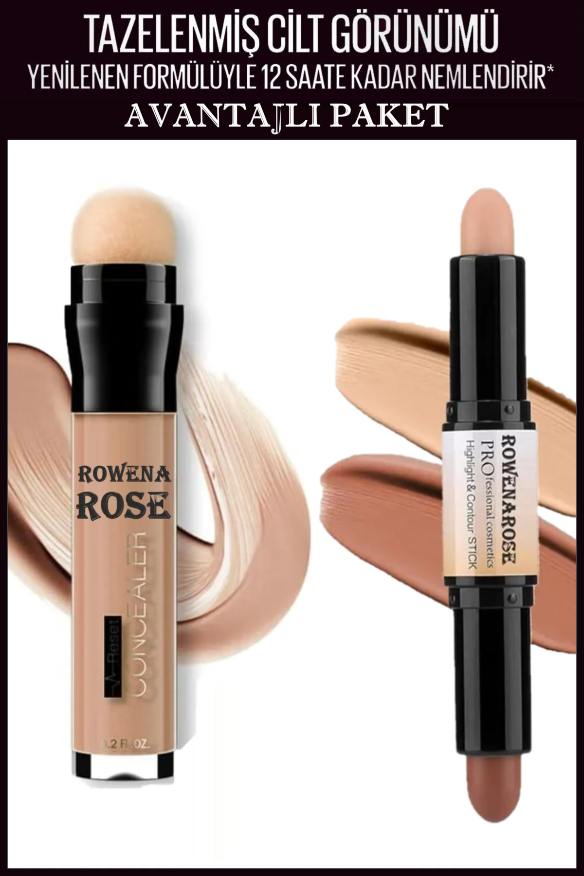 ROWENAROSE 2li Süngerli Kapatıcı Ve Wonder Stick Kapatıcı Seti