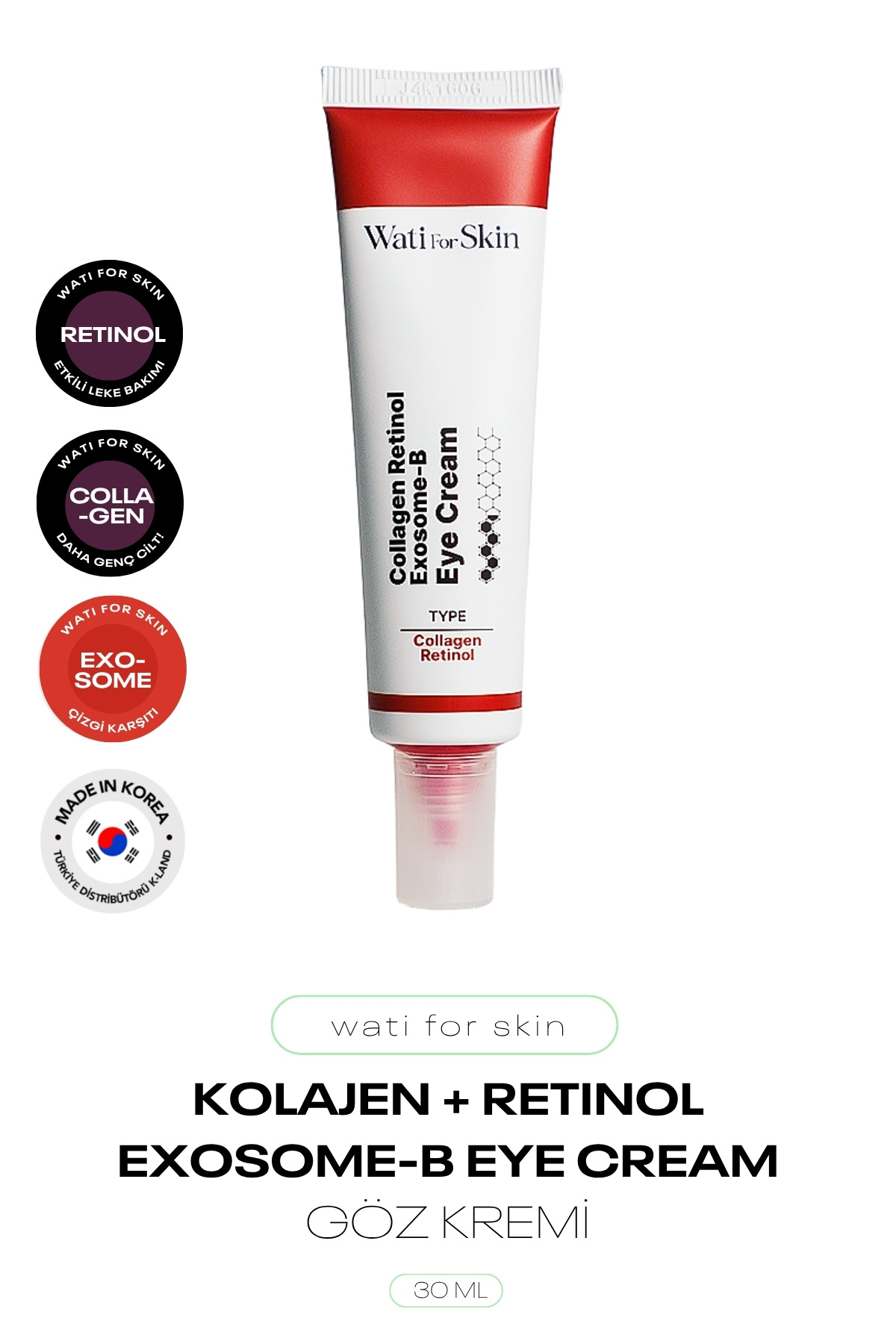 wati for skin Kolajen ve Retinol İçeren Eksozom Göz Kremi Wati For Skin Exosome-B Eye Cream 30ml