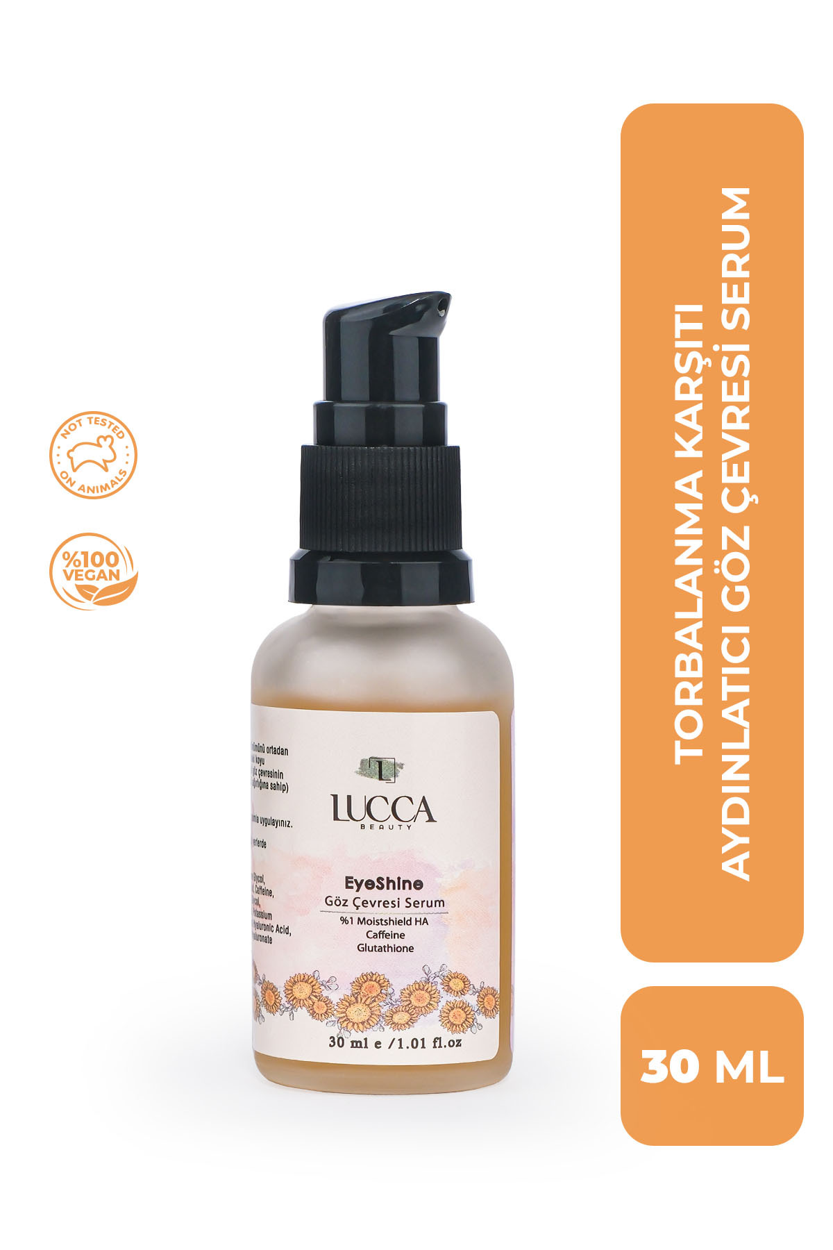 LUCCA BEAUTY EyeShine Torbalanma Karşıtı Göz Çevresi Serum 30 ml - C Vitamini, Glutatyon ve Hyaluronik Asit İçere