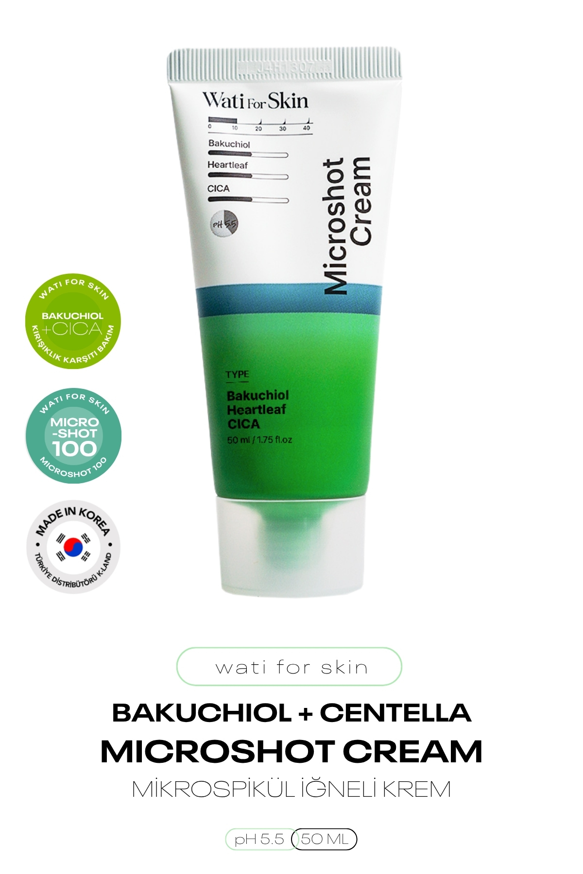 wati for skin Bakuchiol ve Centella İçeren Mikro Spikül İğneli Wati For Skin Bakuchiol Cica Micro Spicule Cream